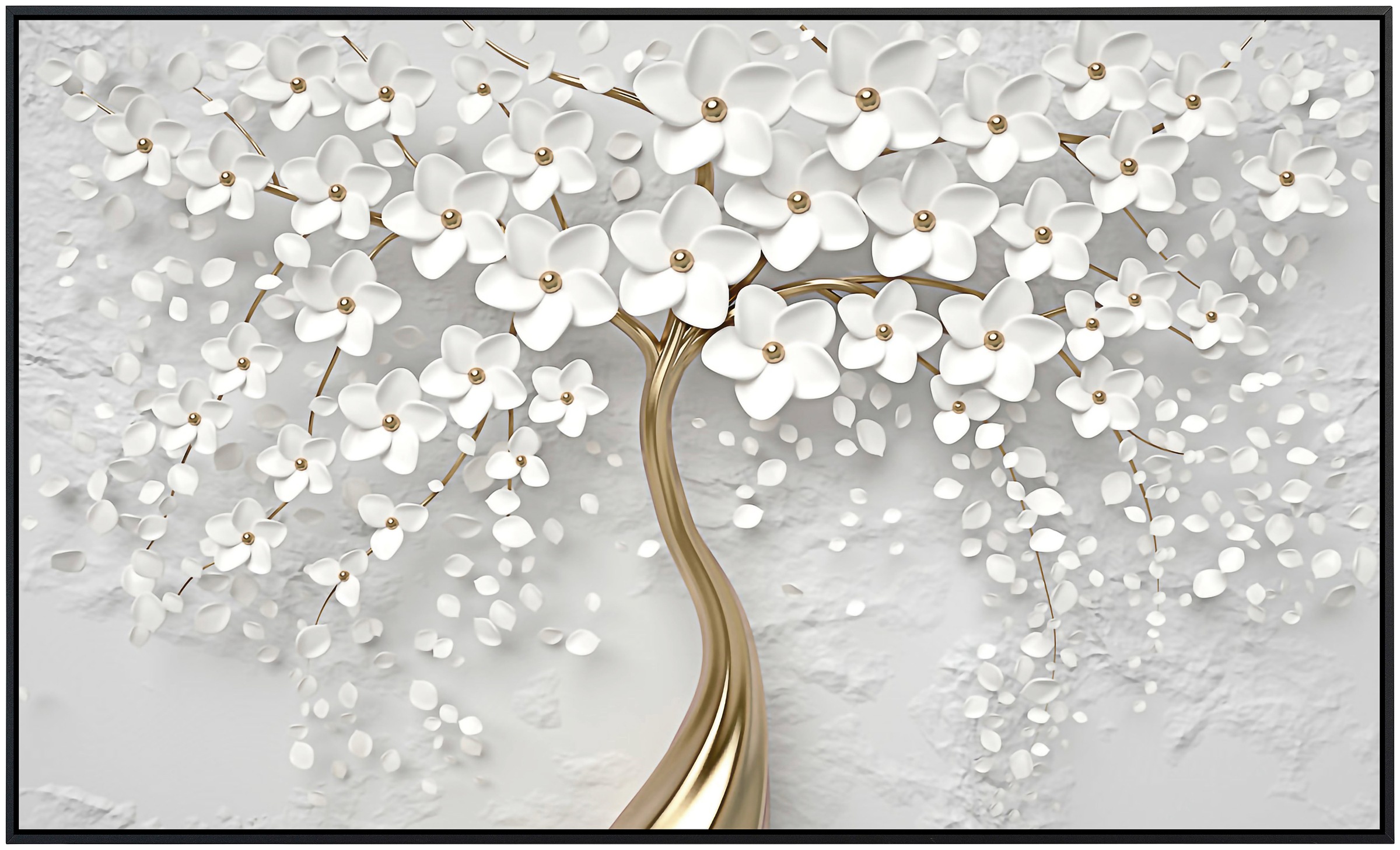 Papermoon Infrarotheizung »Blumen weiß gold«, sehr angenehme Strahlungswärm günstig online kaufen