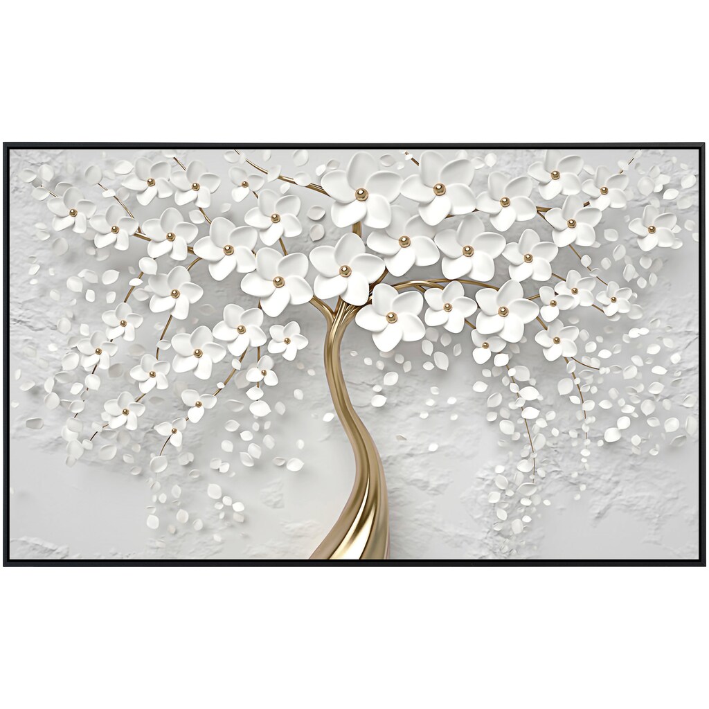 Papermoon Infrarotheizung »Blumen weiß gold«
