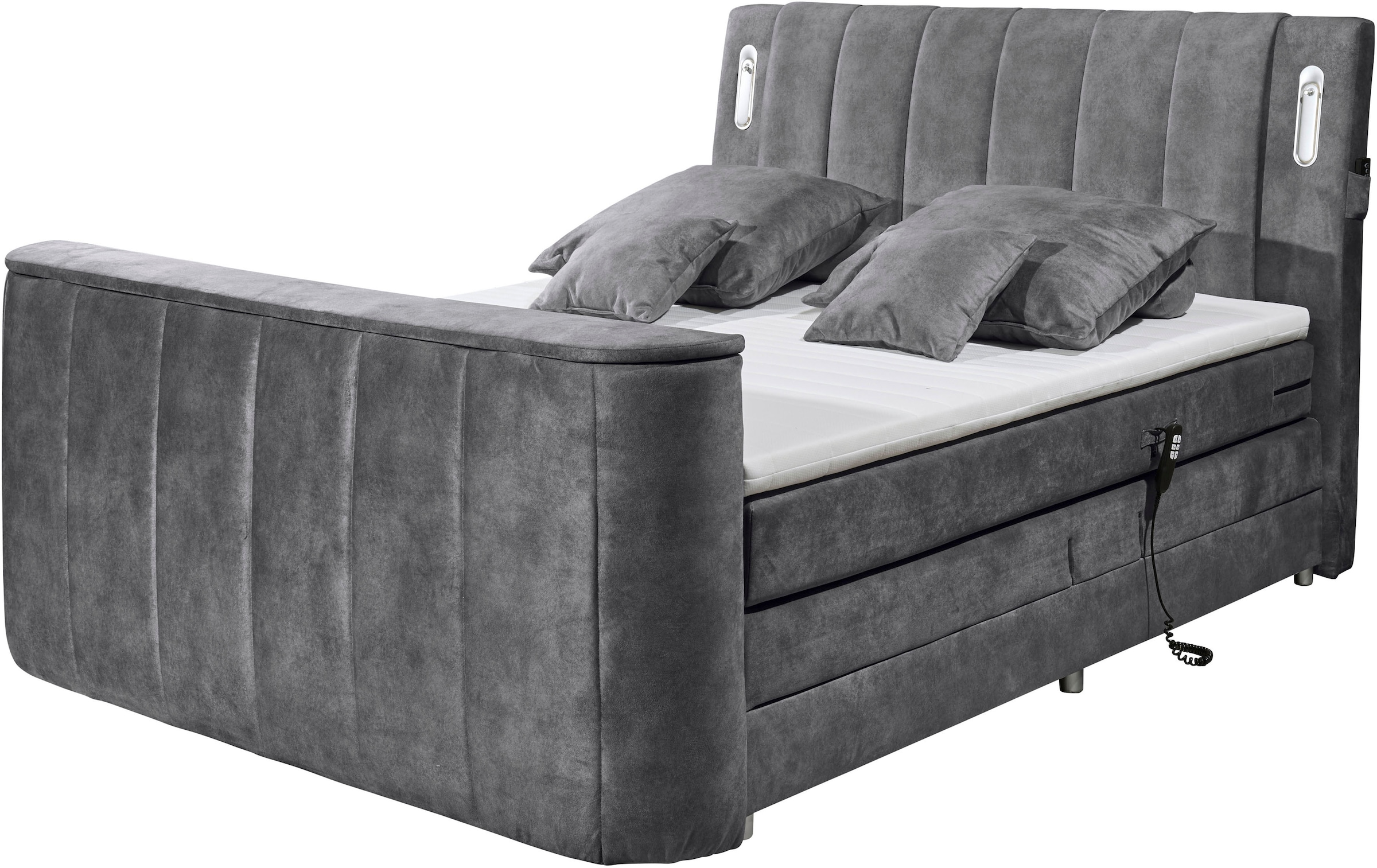 ED EXCITING DESIGN Boxspringbett »Dallas« 6 Stk. tlg. inkl. Topper, LED-Bel günstig online kaufen