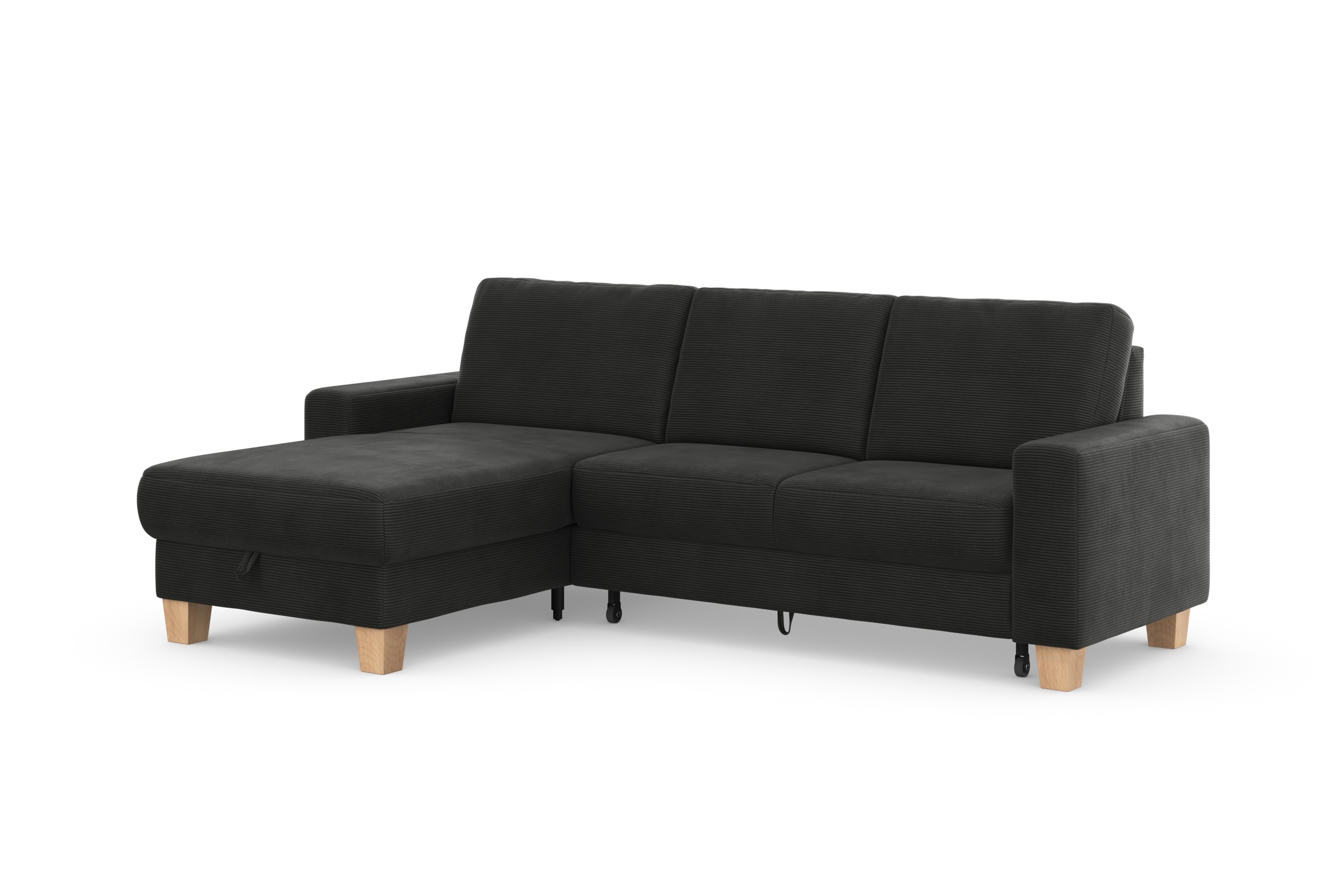Home affaire Ecksofa »Summer L-Form«, mit Recamiere, mit oder ohne Bettfunktion und Bettkasten, Cord-Bezug