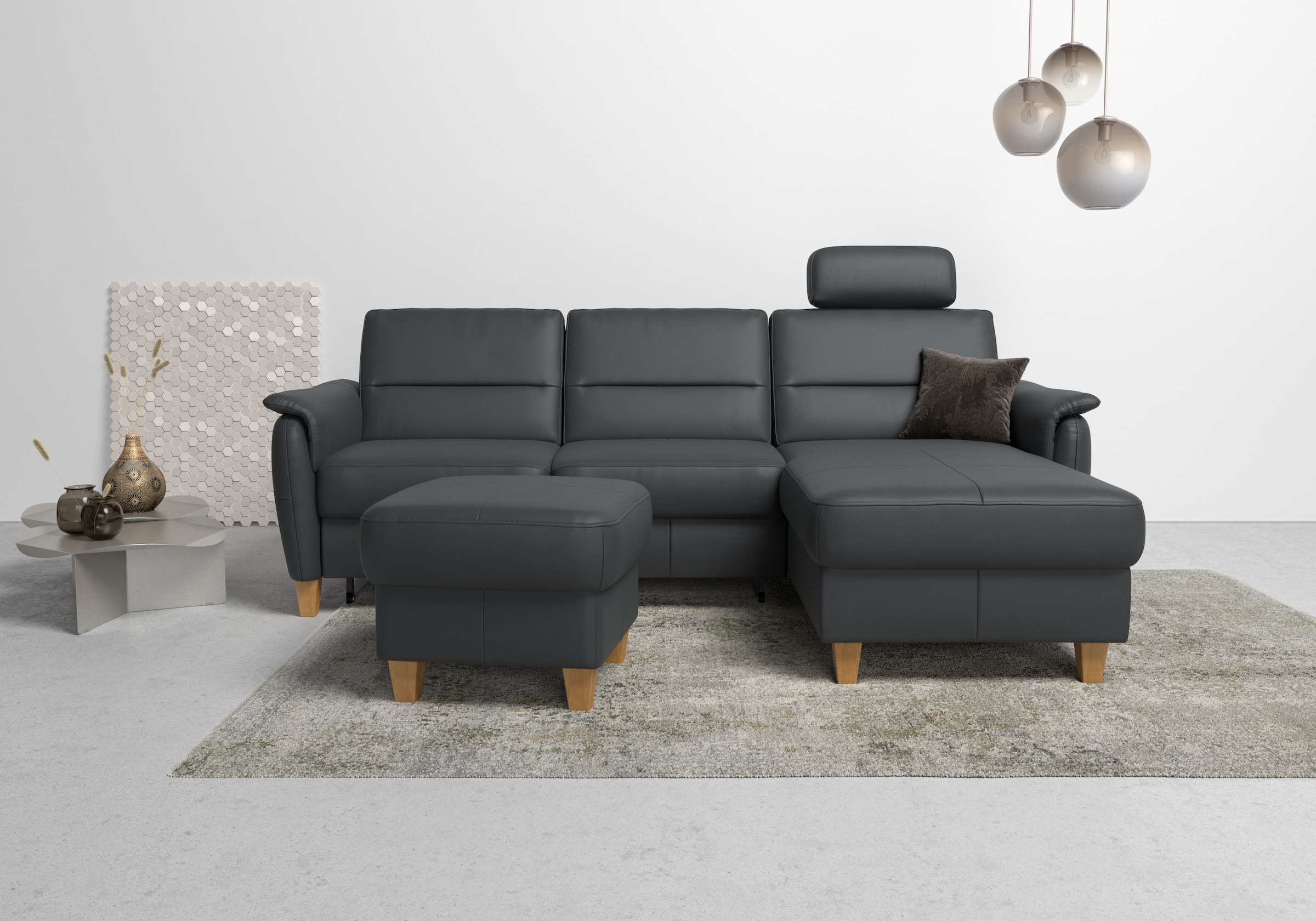 Home affaire Ecksofa »Palmera L-Form, B: 244 cm« optional Bettfunktion & Be günstig online kaufen