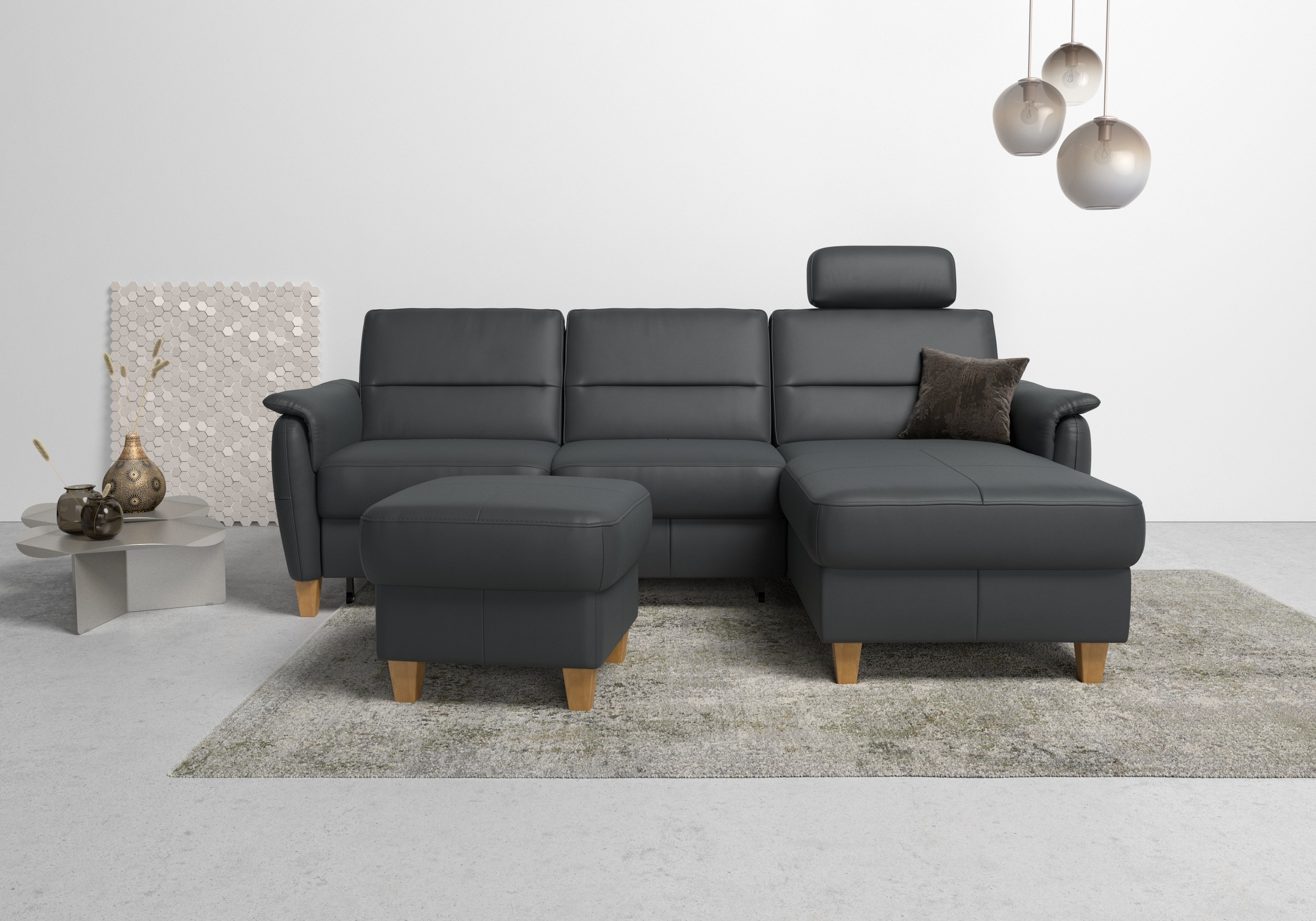 Home affaire Ecksofa »Palmera L-Form«, Federkern, wahlweise mit Bettfunktio günstig online kaufen
