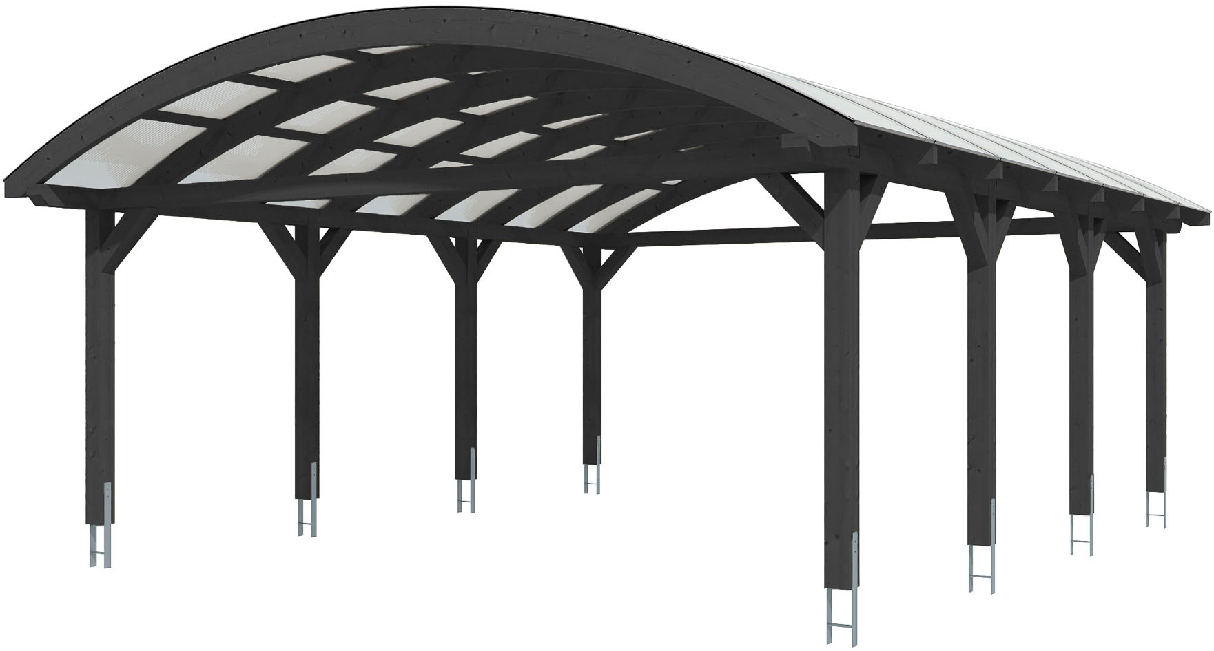 SKANHOLZ Doppelcarport »Franken« 550 cm Anthrazit Anthrazit