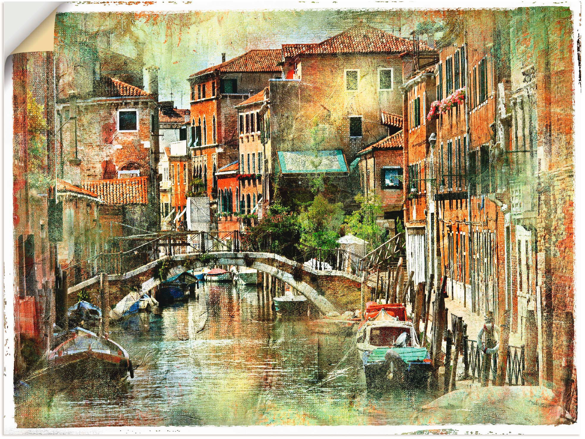 Artland Wandbild »Kanal in Venedig«, Italien, (1 St.), als Leinwandbild, Po günstig online kaufen