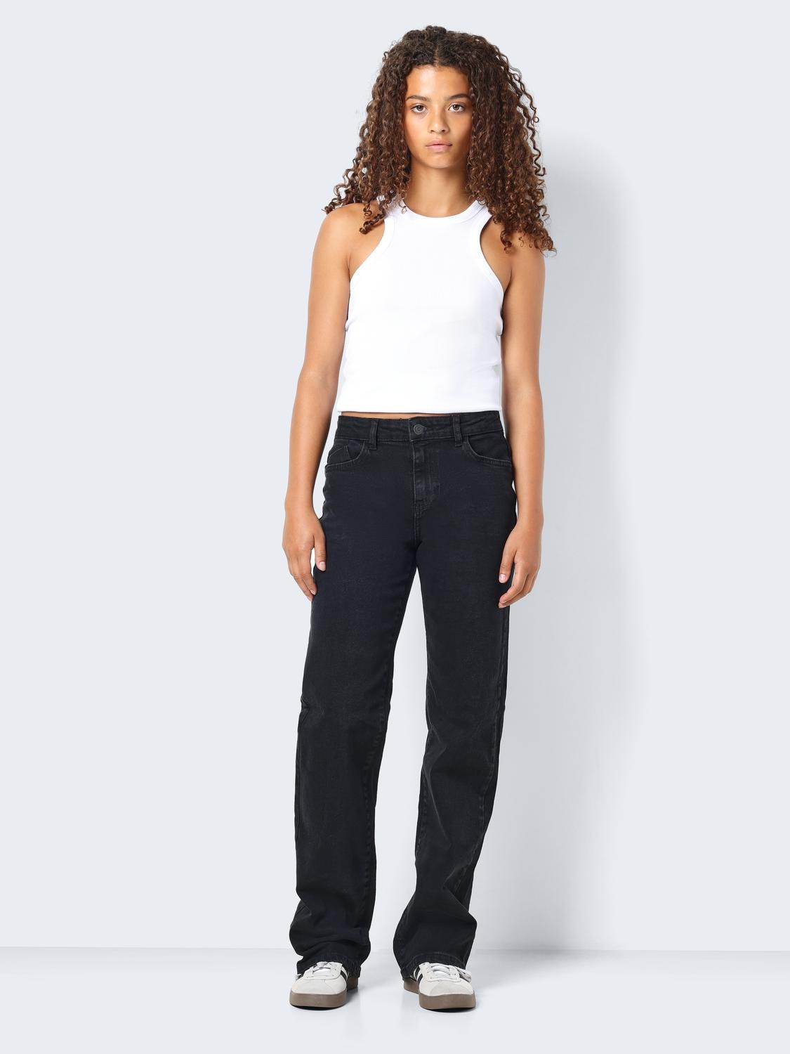 Noisy may Straight-Jeans »NMYOLANDA NW WIDE JEANS BLACK NOOS«, extra lang