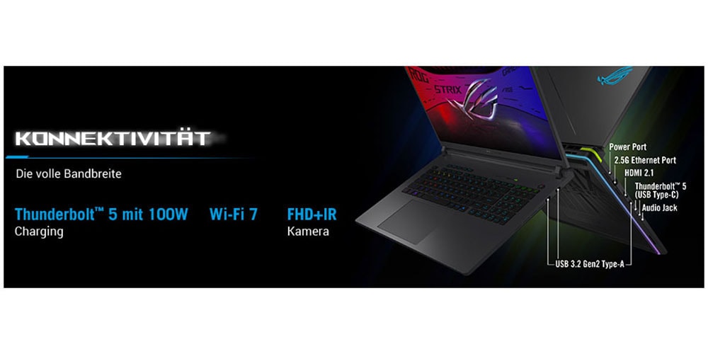 Asus Gaming-Notebook »ROG Strix G18 G815LW-S9134W« 45,7 cm / 18 ″ Intel Core Ultra 9 GeForce RTX 5080 2.000 GB SSD