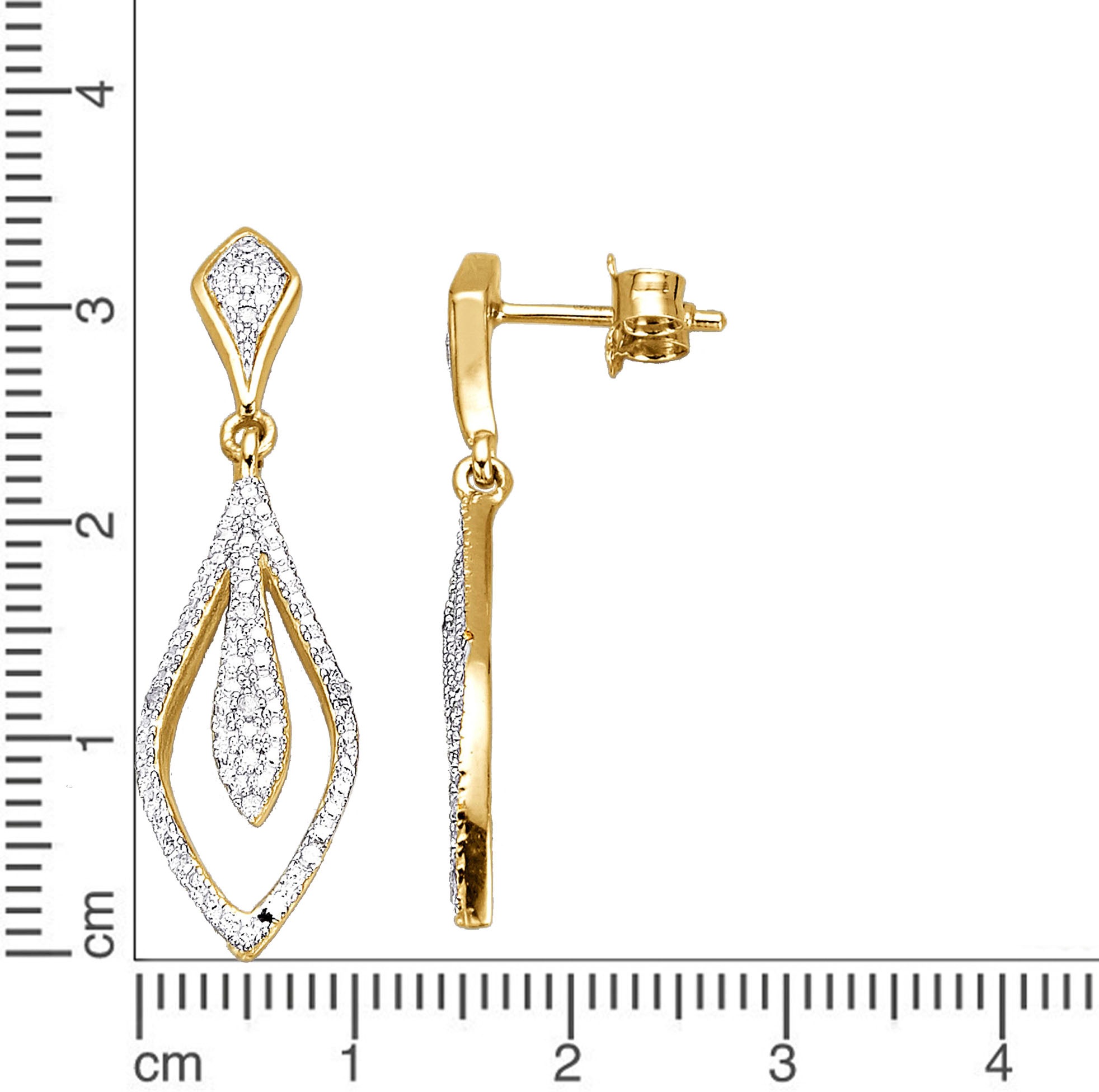 Firetti Paar Ohrhänger »Schmuck Geschenk Silber 925 Ohrschmuck Ohrringe Statement Navette« mit Diamant