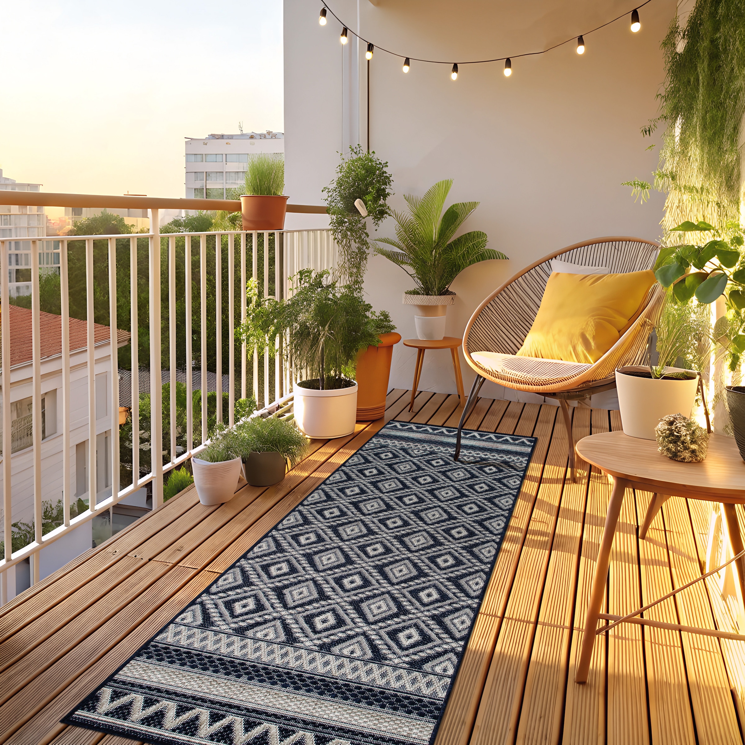 my home Teppich »Toronto auch als Läufer erhältlich«, rechteckig, 3 mm Höhe, In- und Outdoor geeignet, Sisal-Optik, Wetterfest & UV-beständig, Boho