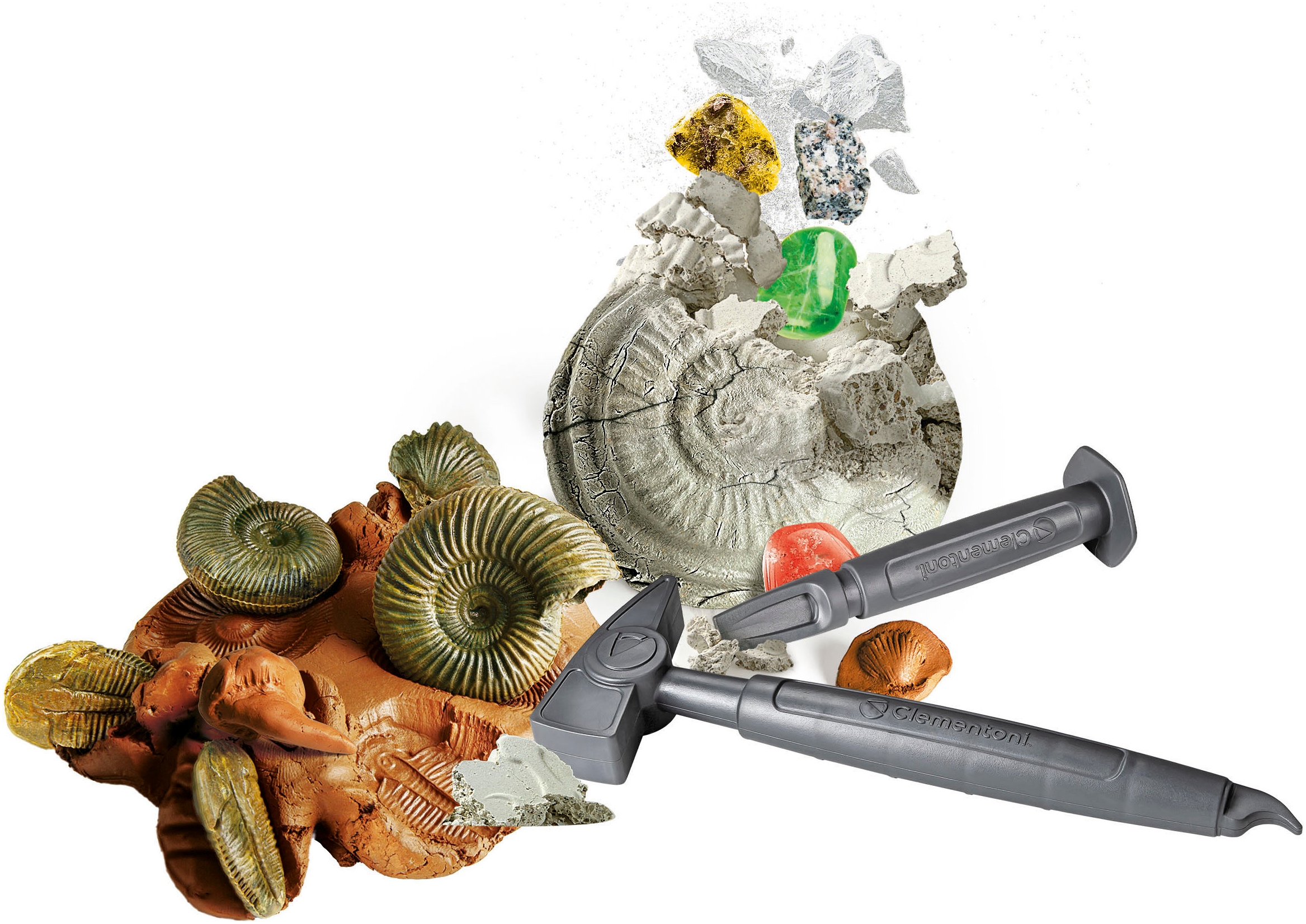 Clementoni® Experimentierkasten »Galileo Discovery, Ausgrabungs-Set Fossilien & Mineralien«, Made in Europe