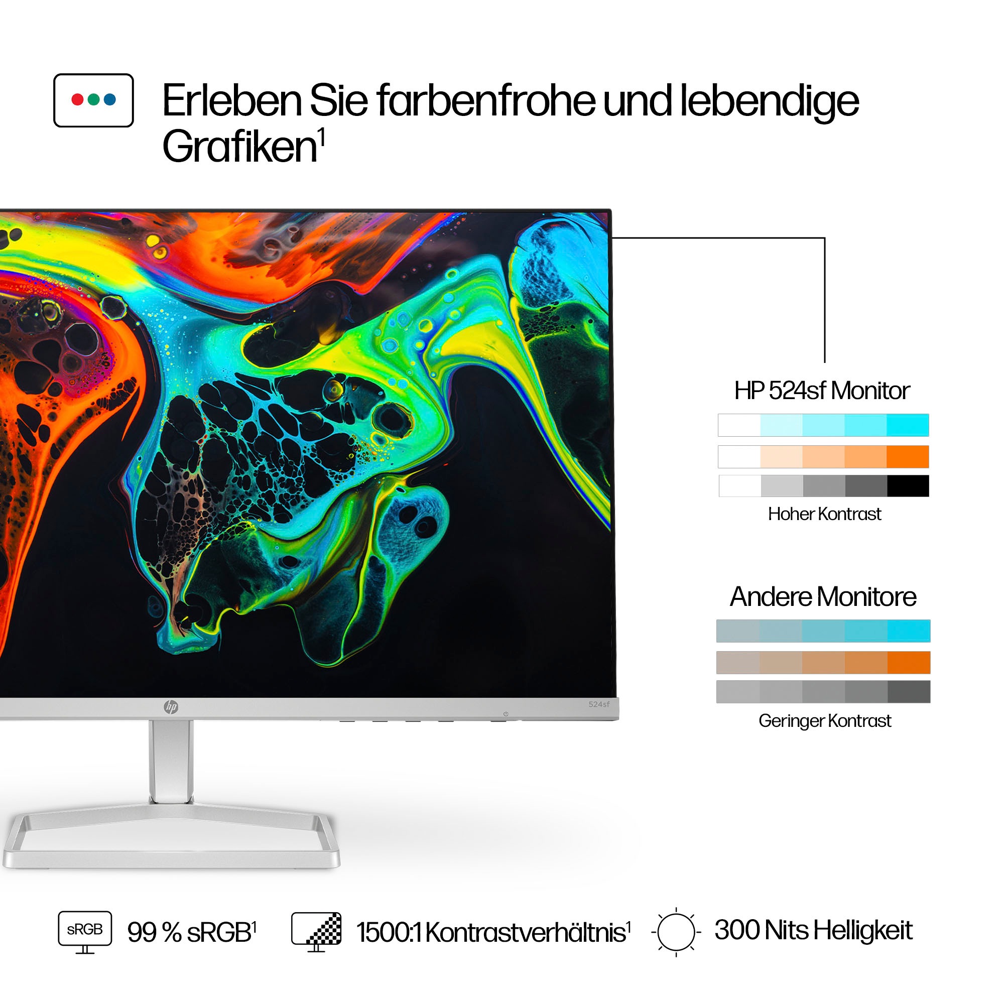 HP LED-Monitor »524sf (HSD-0172-K)«, 61 cm/24 Zoll, 1920 x 1080 px, Full HD, 5 ms Reaktionszeit, 100 Hz