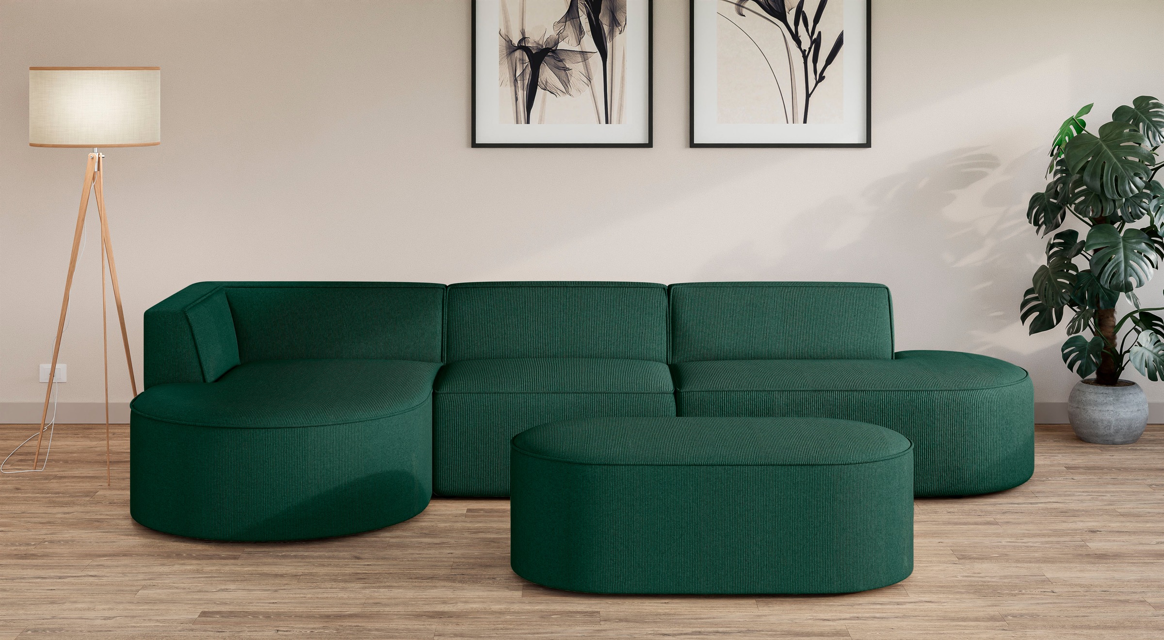 andas Ecksofa »EIVIND Designer Sofa mit Ottomane rechts/links, B/T/H: 343/1 günstig online kaufen