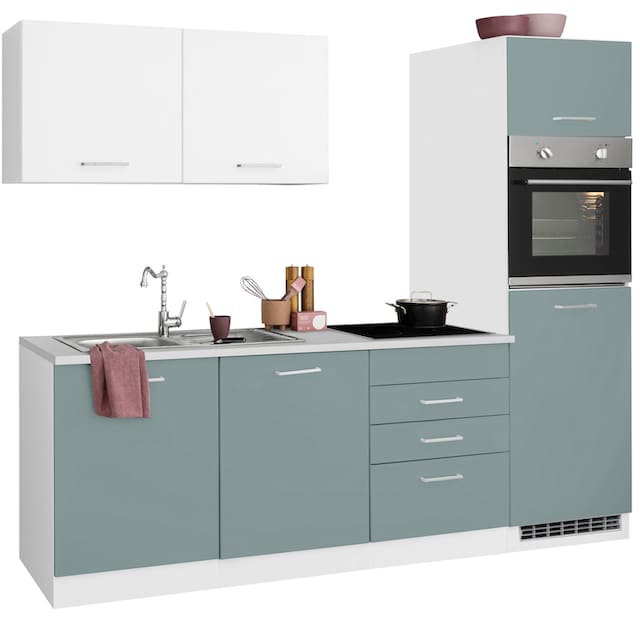 HELD MÖBEL Küchenzeile »Visby«, ohne E-Geräte, Breite 240 cm für  Kühlschrank und Geschirrspüler auf Raten bestellen