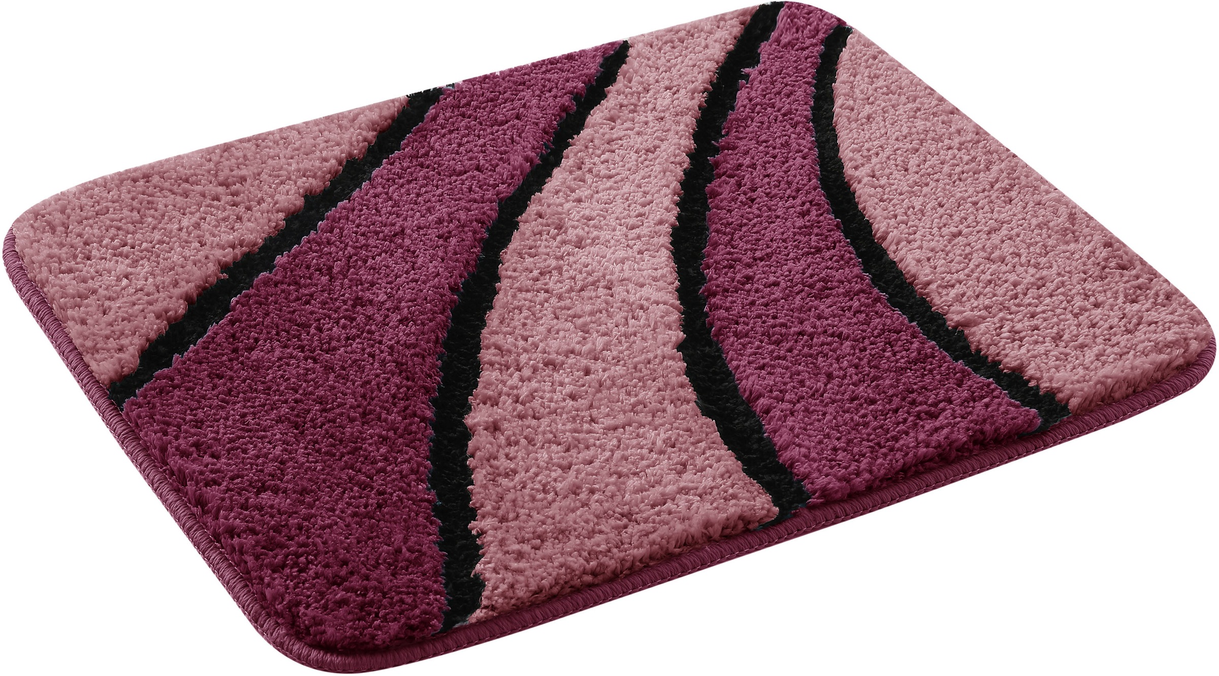 my home Badematte »Anna, Badvorleger, Badezimmer Teppich«, rutschhemmend beschichtet, fußbodenheizungsgeeignet-schnell trocknend, Badteppich, Hoch Tief Effekt, Modern, Weich, Wellen