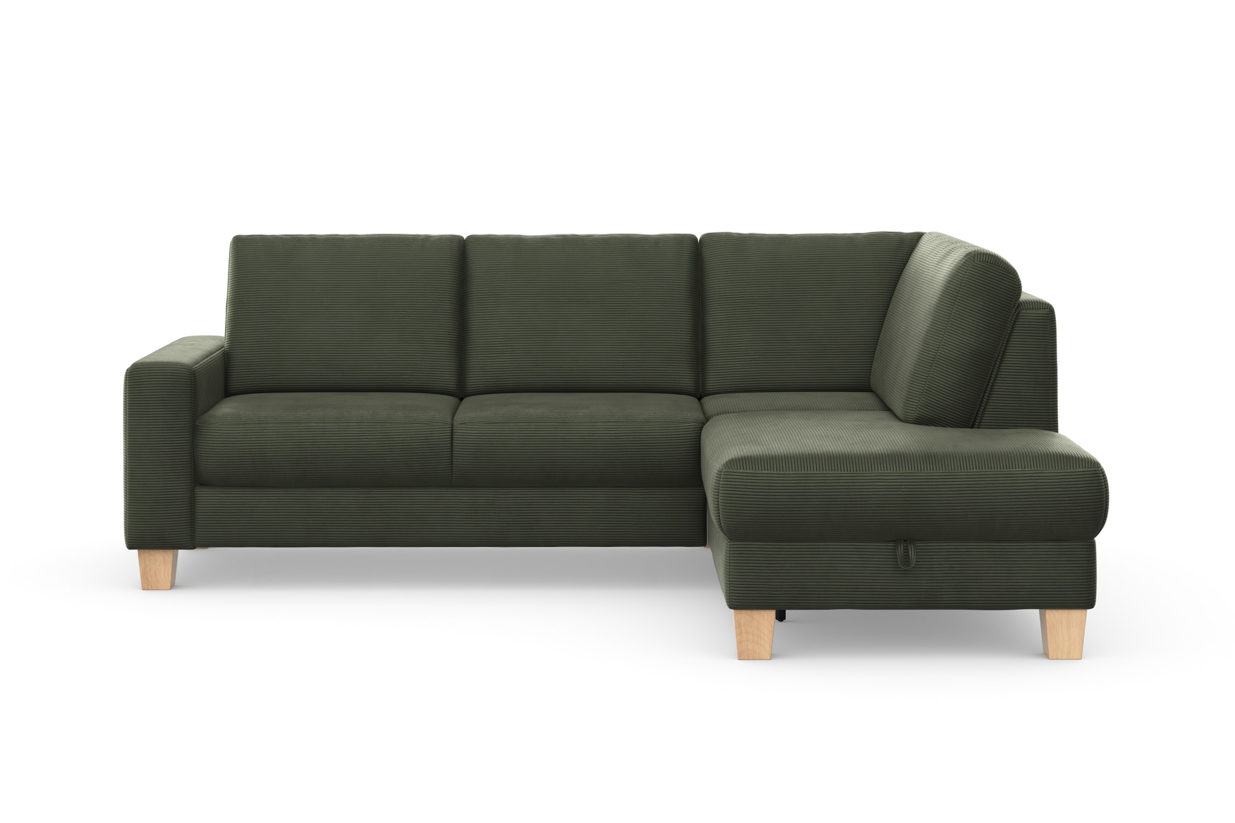 Home affaire Ecksofa »Summer L-Form«, mit Ottomane, wahlweise mit Bettfunktion und Bettkasten, Cord-Bezug