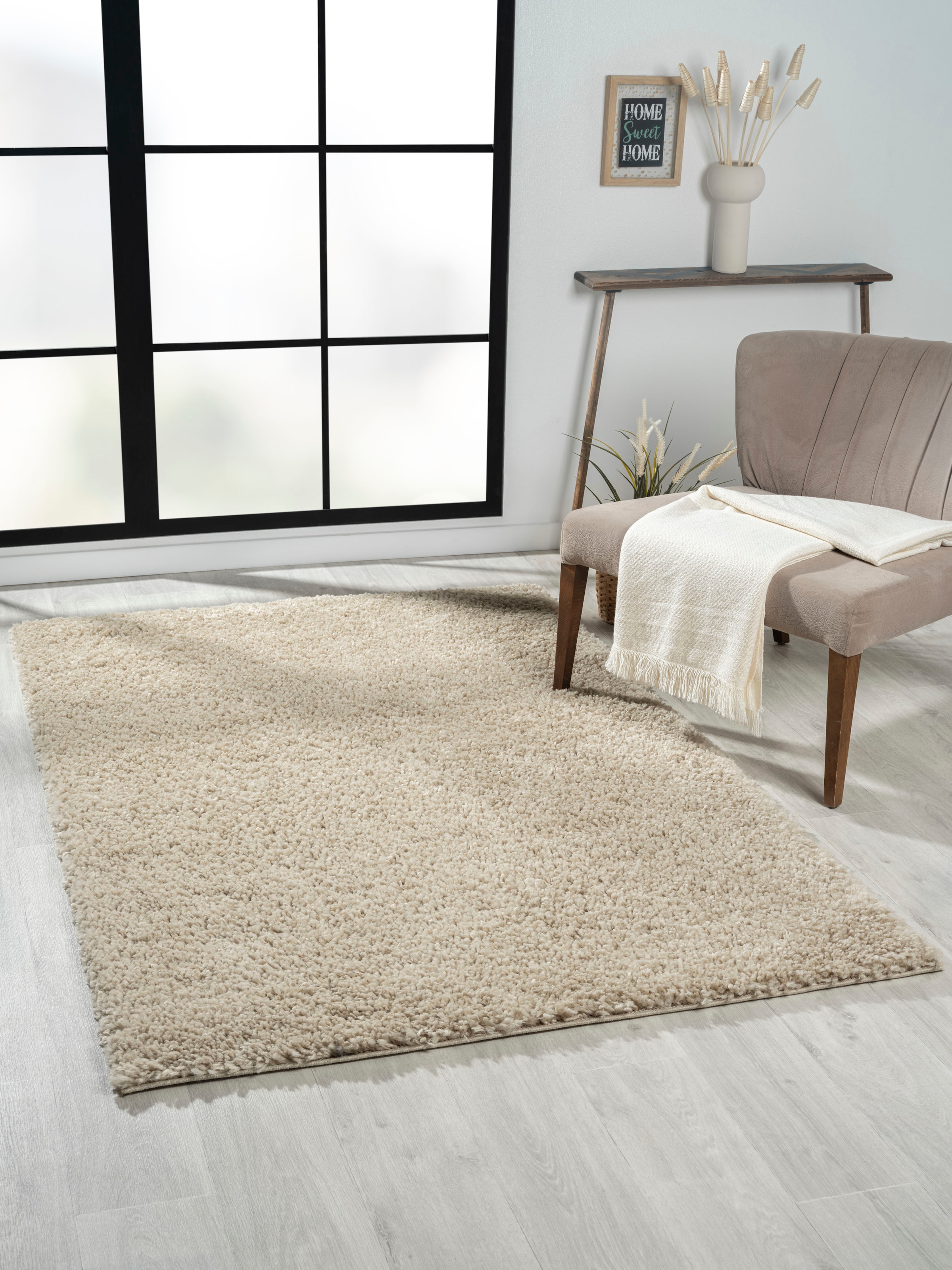 Myflair Möbel & Accessoires Hochflor-Teppich »My Shaggy«, rechteckig, 37 mm Höhe, Shaggy, Uni-Farben, leicht glänzend, Microfaser, extra flauschig