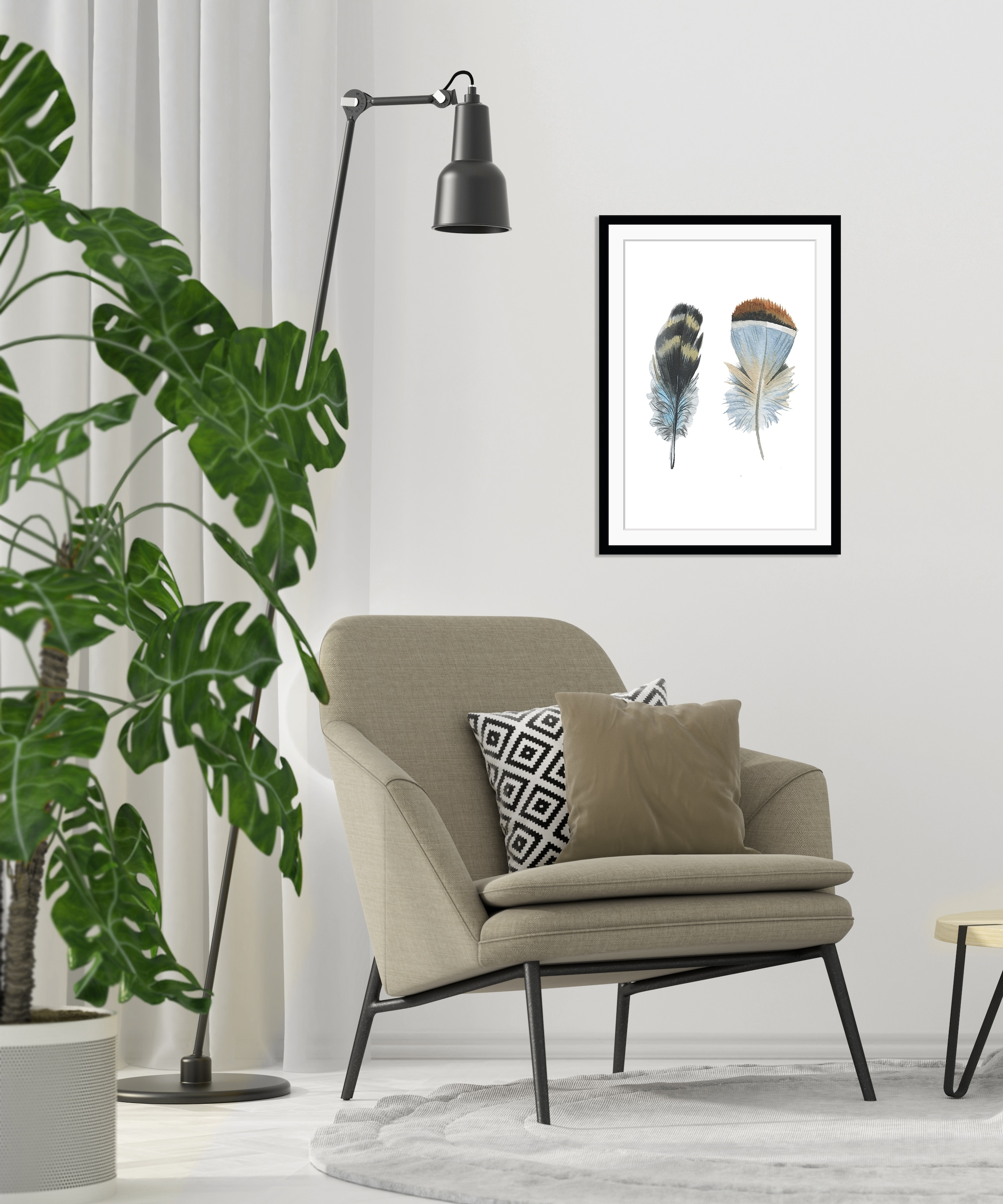 queence Bild »Dorothy«, Federn-Kunst, HD Premium Poster-Druck inkl. Holzrah günstig online kaufen
