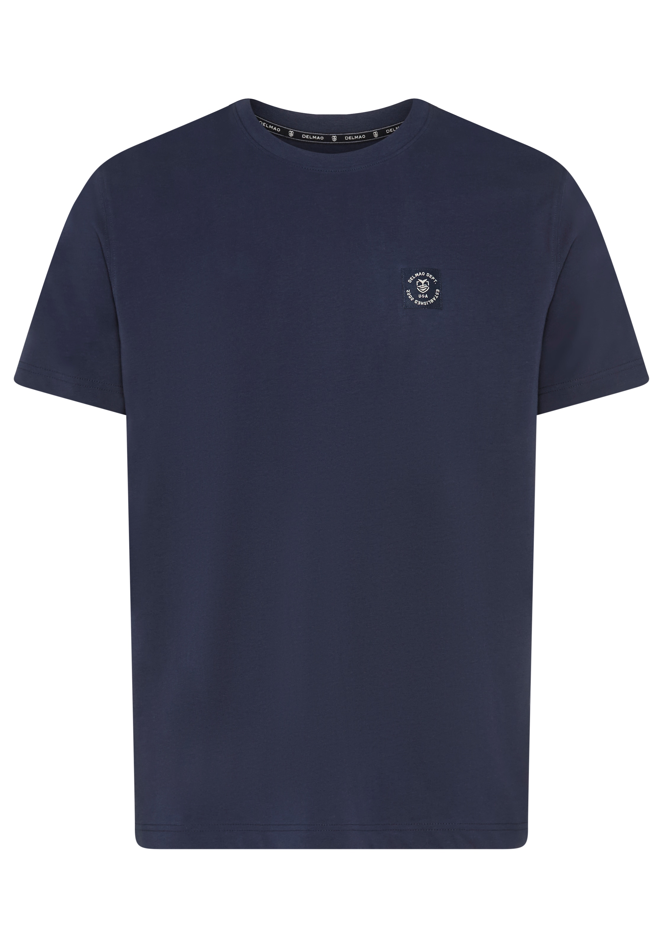 DELMAO Rundhalsshirt »Neue Kollektion!« casual Stil, Kurzarm, normale Passform, mit Print-Applikation