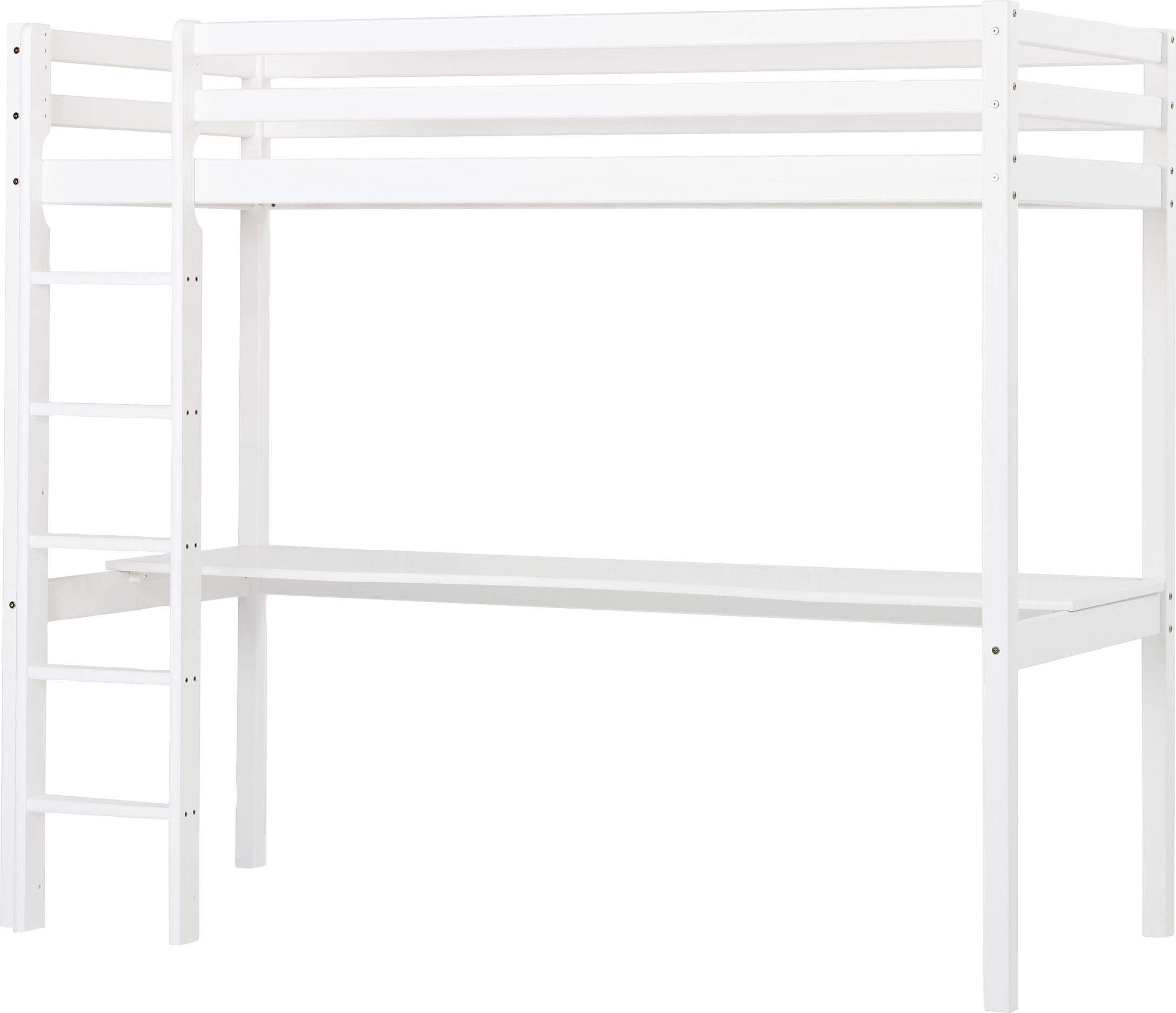 Hoppekids Hochbett »Hochbett 90x200cm mit Schreibtisch, umbaubar zu Einzelb günstig online kaufen