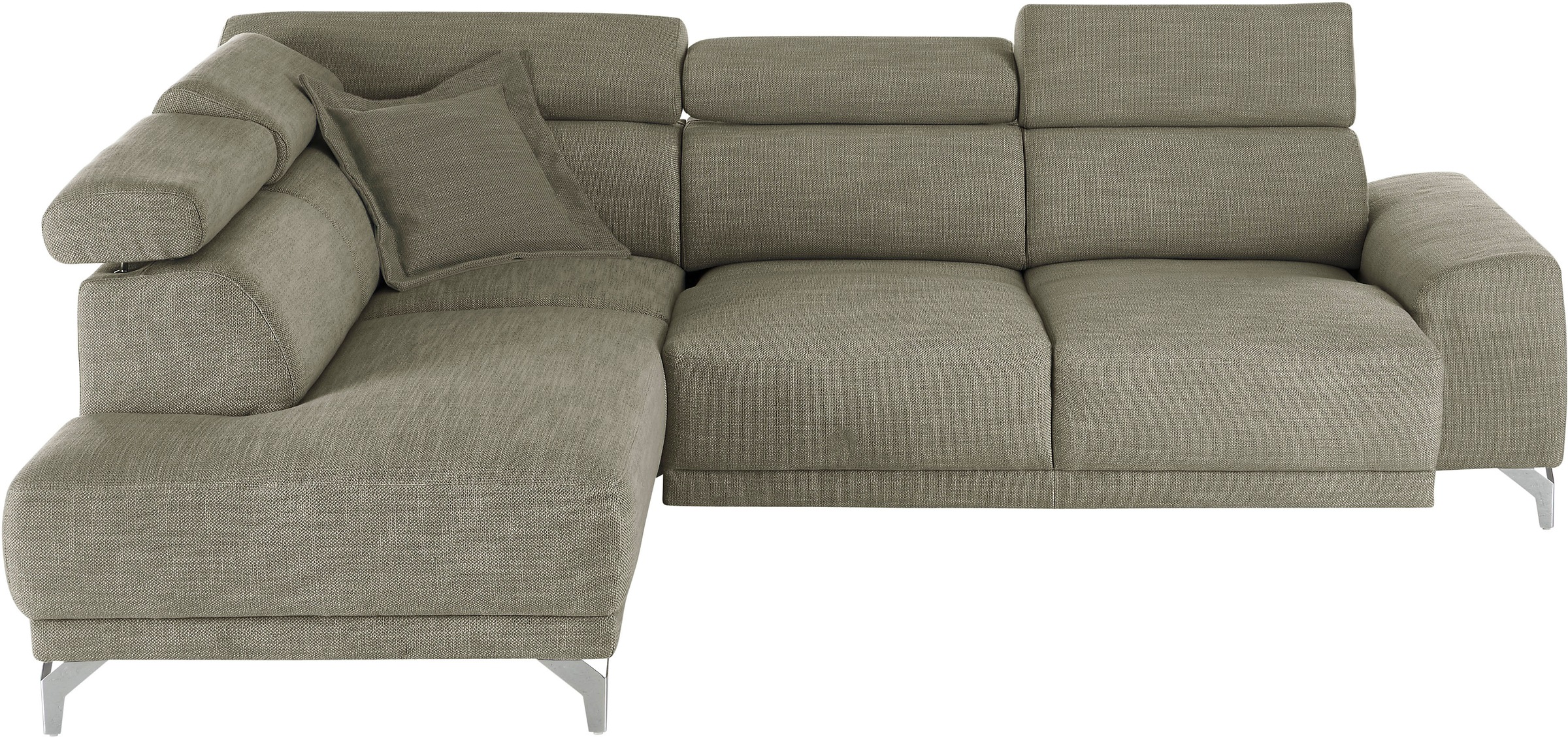 3C Candy Ecksofa »Greve Sofa immer mit manuelle Kopfteilverstellungen, modern, elegant«, wahlweise motorischer Sitzvorzug, bequem und zeitlos, L-Form