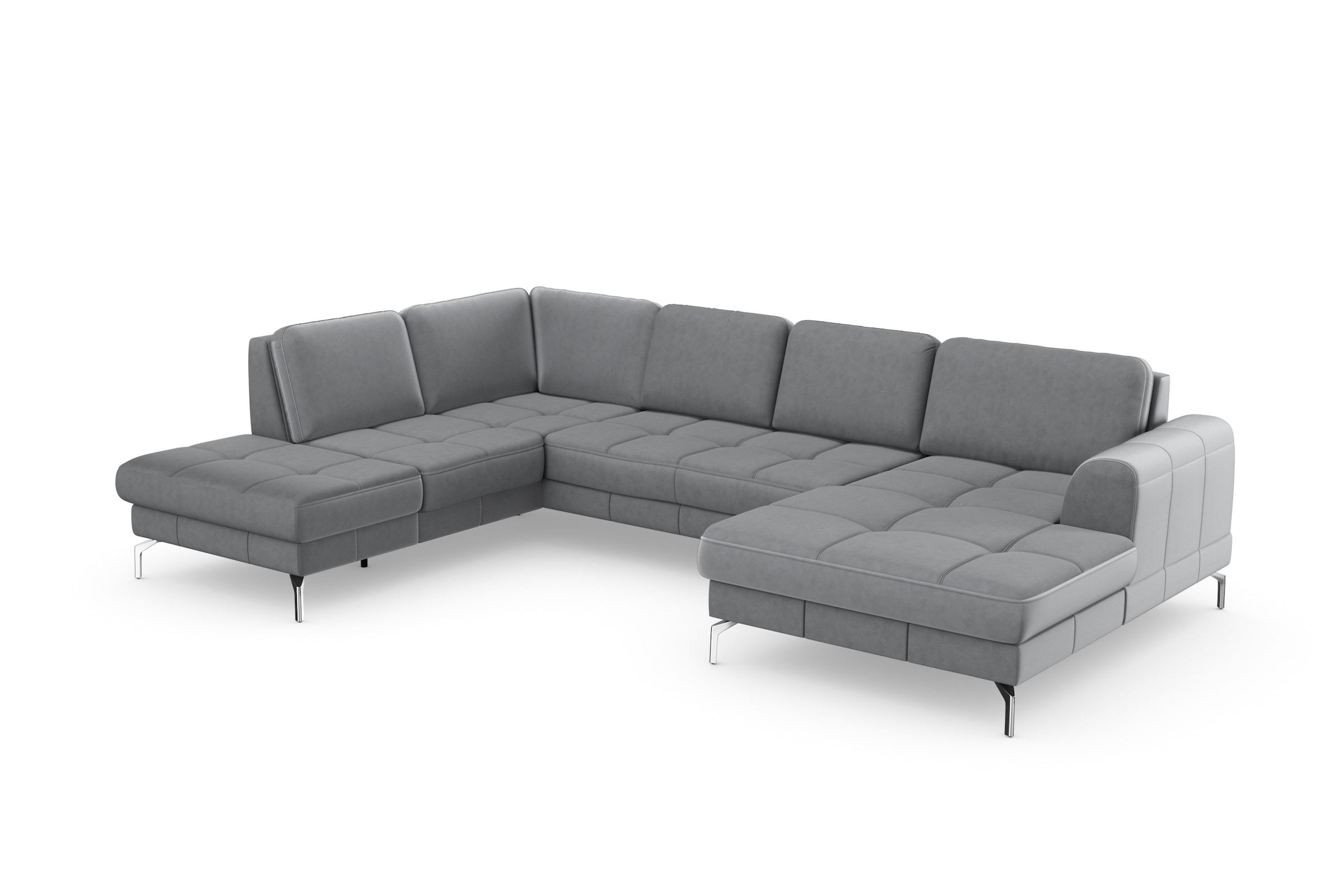sit&more Wohnlandschaft »Bendigo U-Form«, inklusive Sitztiefenverstellung, Bodenfreiheit 15 cm, in 2 Fußfarben