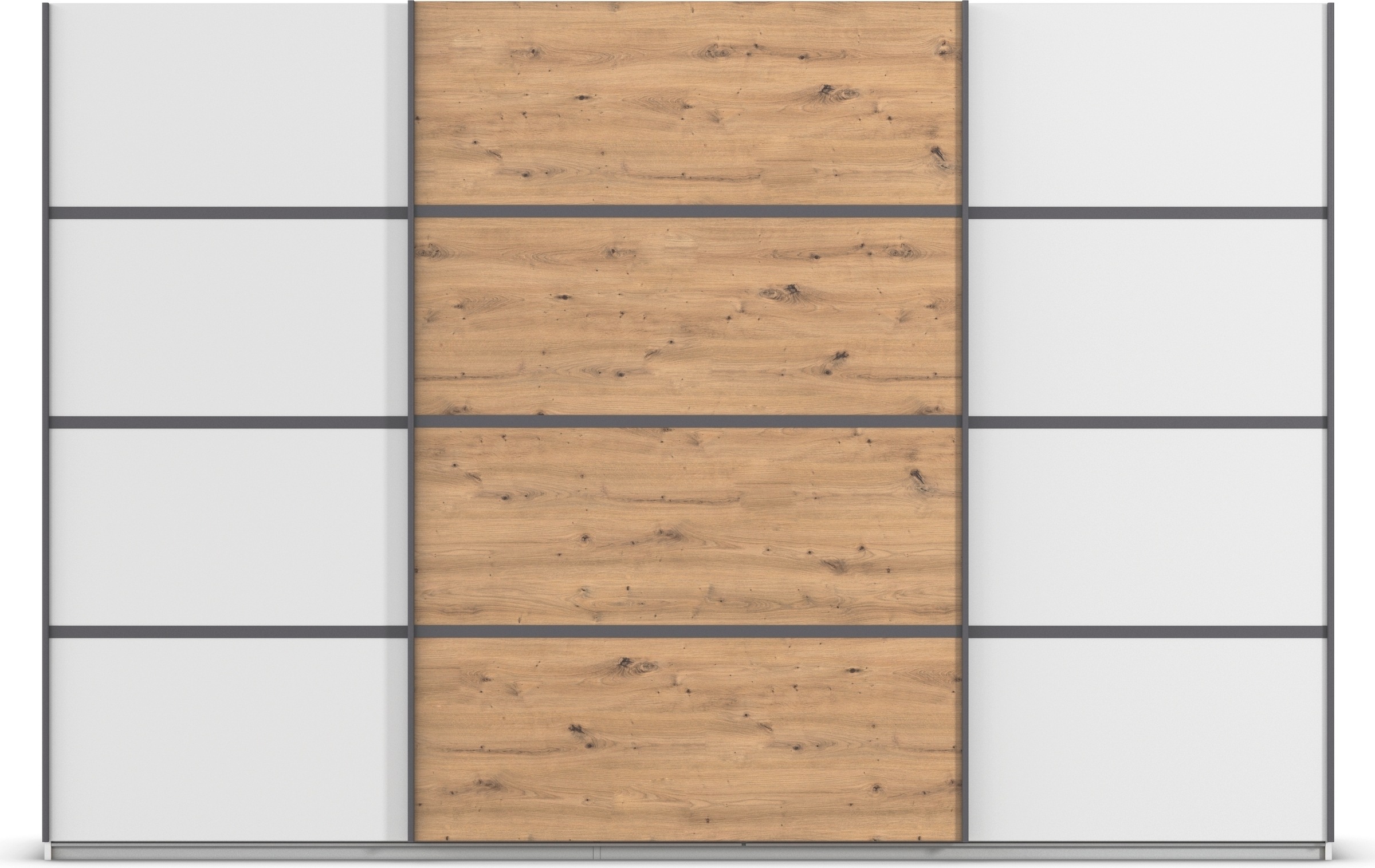 rauch Kleiderschrank »Schwebetürenschrank OTTO´s Choice Garderobe Schrank TOP ANGEBOT Avola«, (in 3 verschiedenen Ausstattungen BASIC/CLASSIC/PREMIUM), mit eleganten Zierleisten in Chrom, Schwarz oder Weiß MADE IN GERMANY