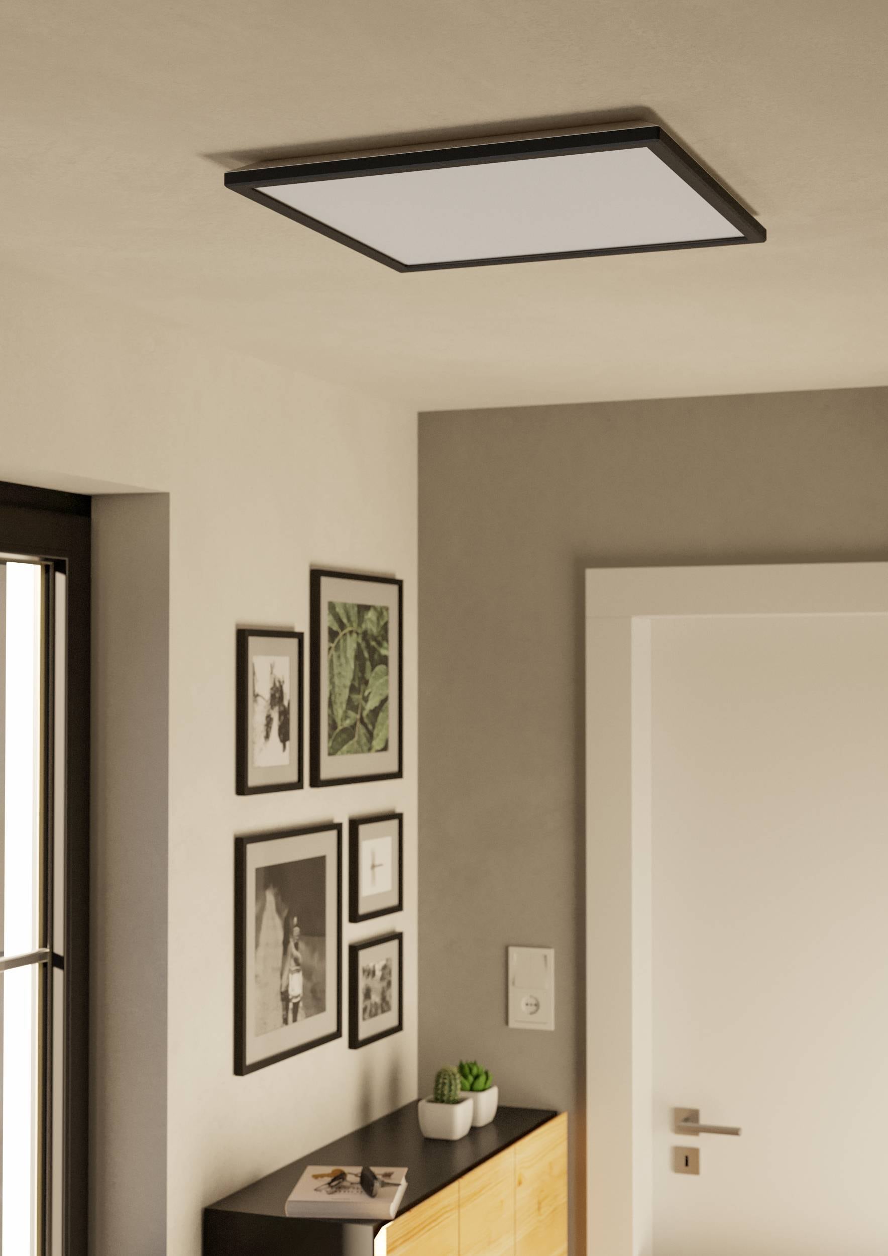 EGLO Deckenleuchte »Rovito-Z Deckenlampe, ZigBee 3.0, Kunststoff, Badezimmerlampe, IP44« LED-Modul 1 Stk. Kaltweiß | RGB Wand-/Deckenleuchte - L50 x B50 x H3,2 cm - schwarz - 17W inkl.