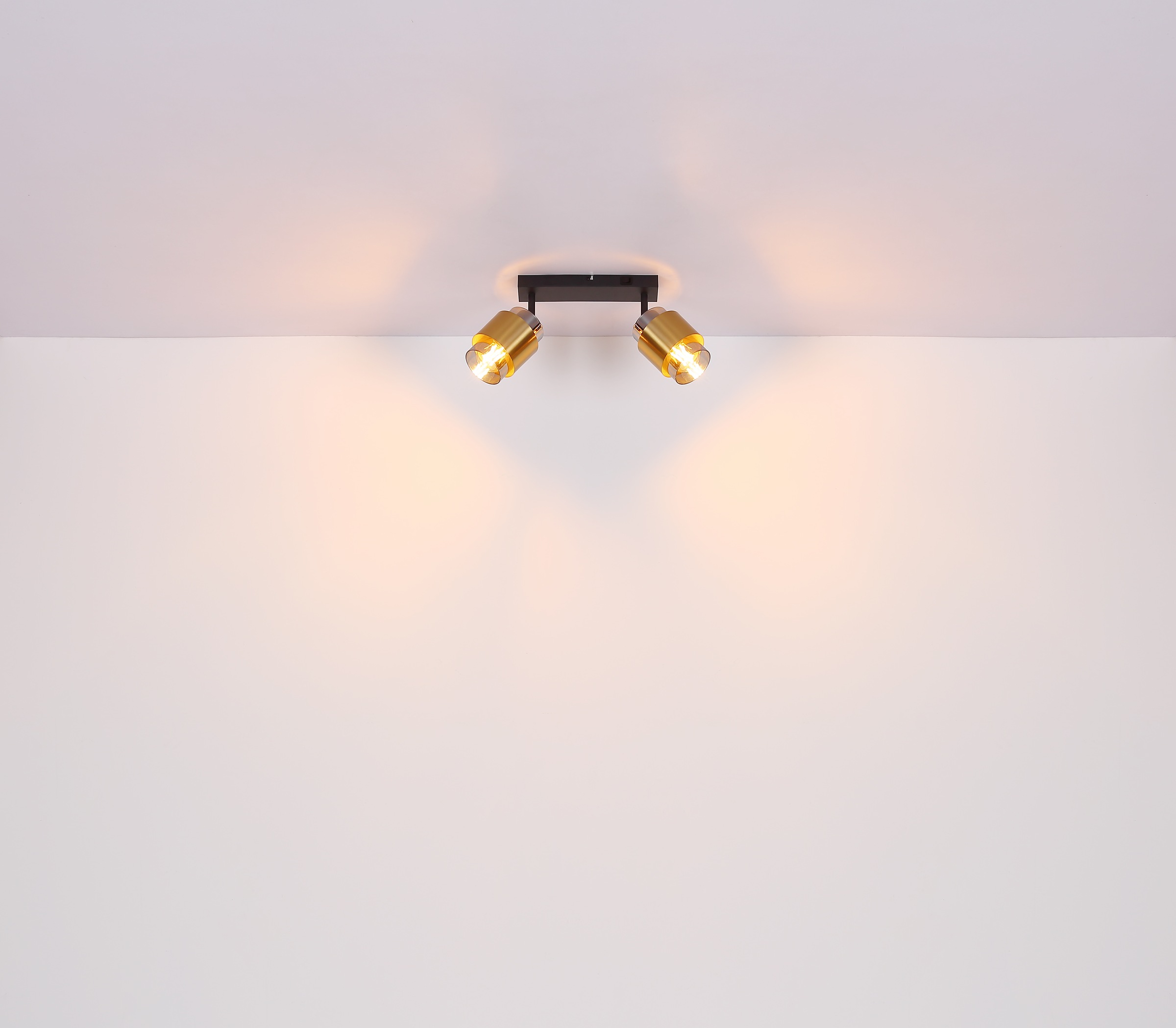 GLOBO LIGHTING Deckenstrahler »MILLEY«, Leuchtmittel E27 | ohne Leuchtmittel, Deckenspot/Glas rauchfarben/Messing/Wohnzimmer/Flur/elegant