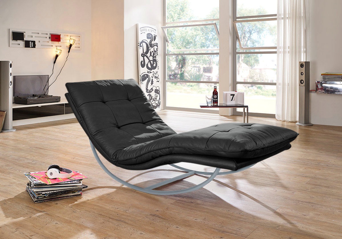 W.SCHILLIG Relaxliege »daily dreams«, in Waffelkissen-Optik, Schaukelgestell silber matt, in 2 Breiten