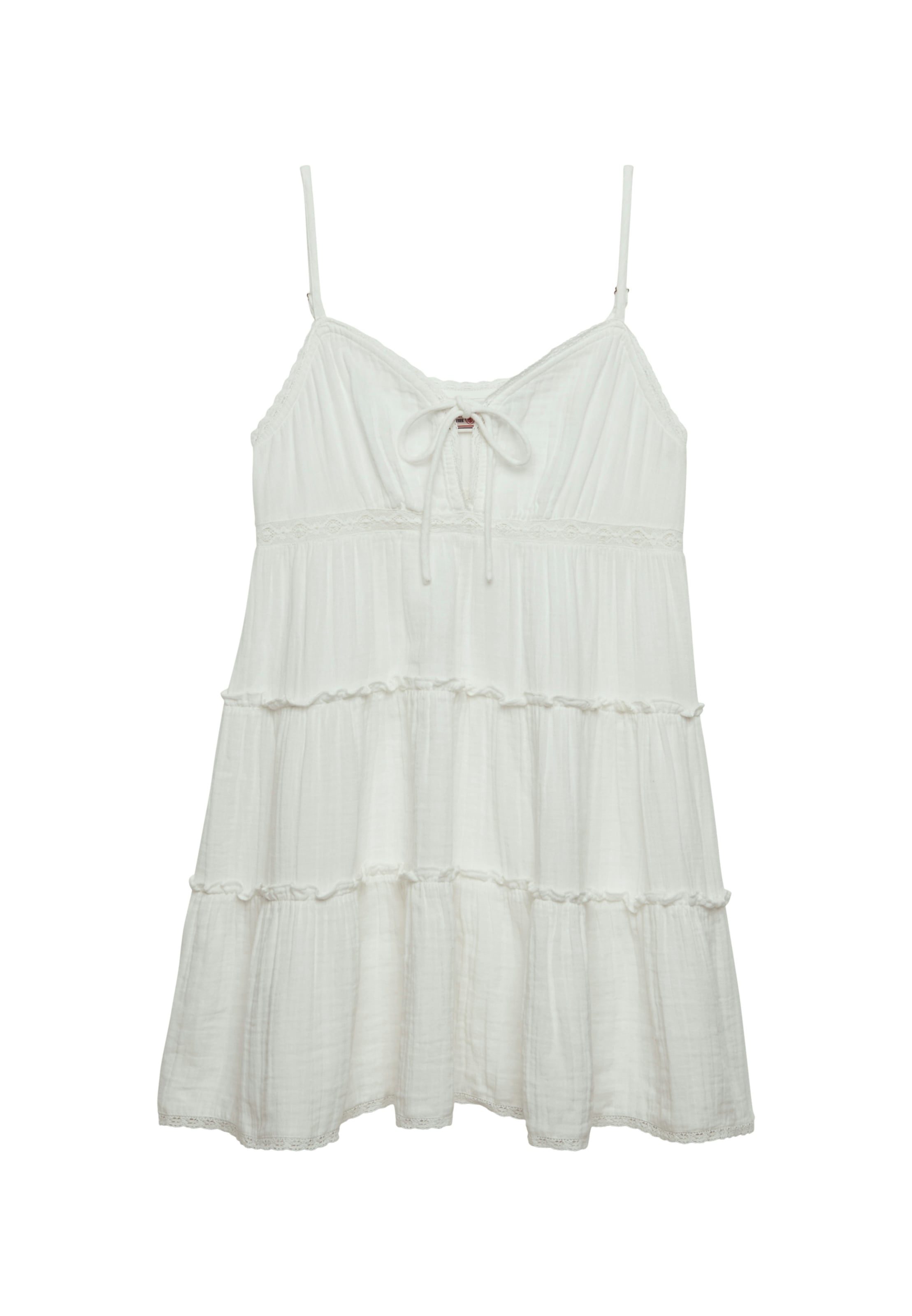 Superdry Sommerkleid »CHEESECLOTH TIERED MINI DRESS« aus Baumwolle, Relaxed Fit, ohne Ärmel, pflegeleichtes Webmaterial