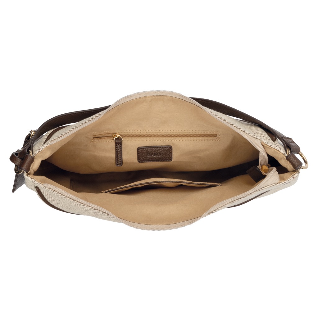 Gabor Hobo »Sibylla« aus Canvas mit edlem Lederimitat, glänzende Metalldetails & Gurtband