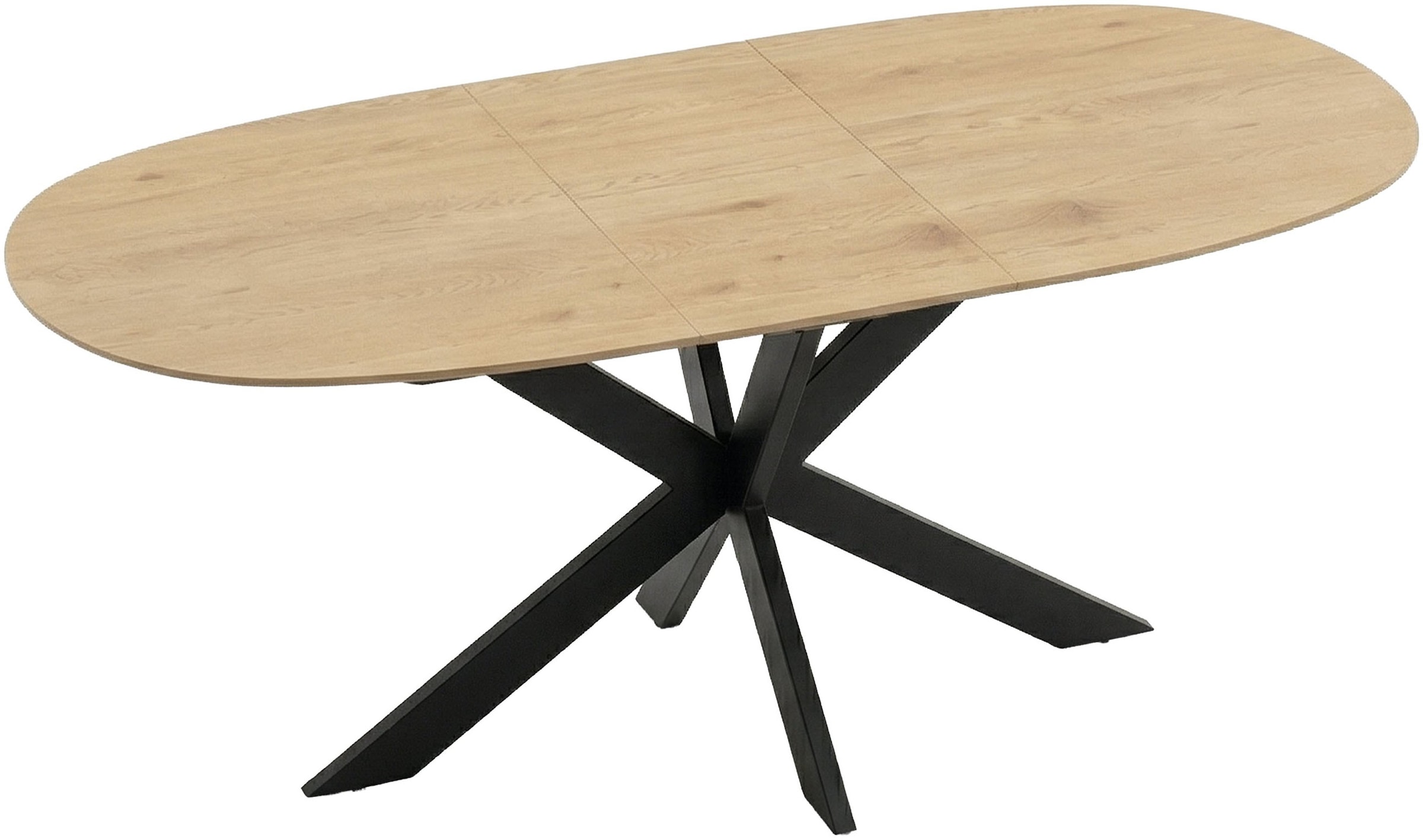 byLIVING Esstisch »NEVADA« Tischplatte Eiche natur, bis 100 kg, Säule (X-förmig), Mittelauszug