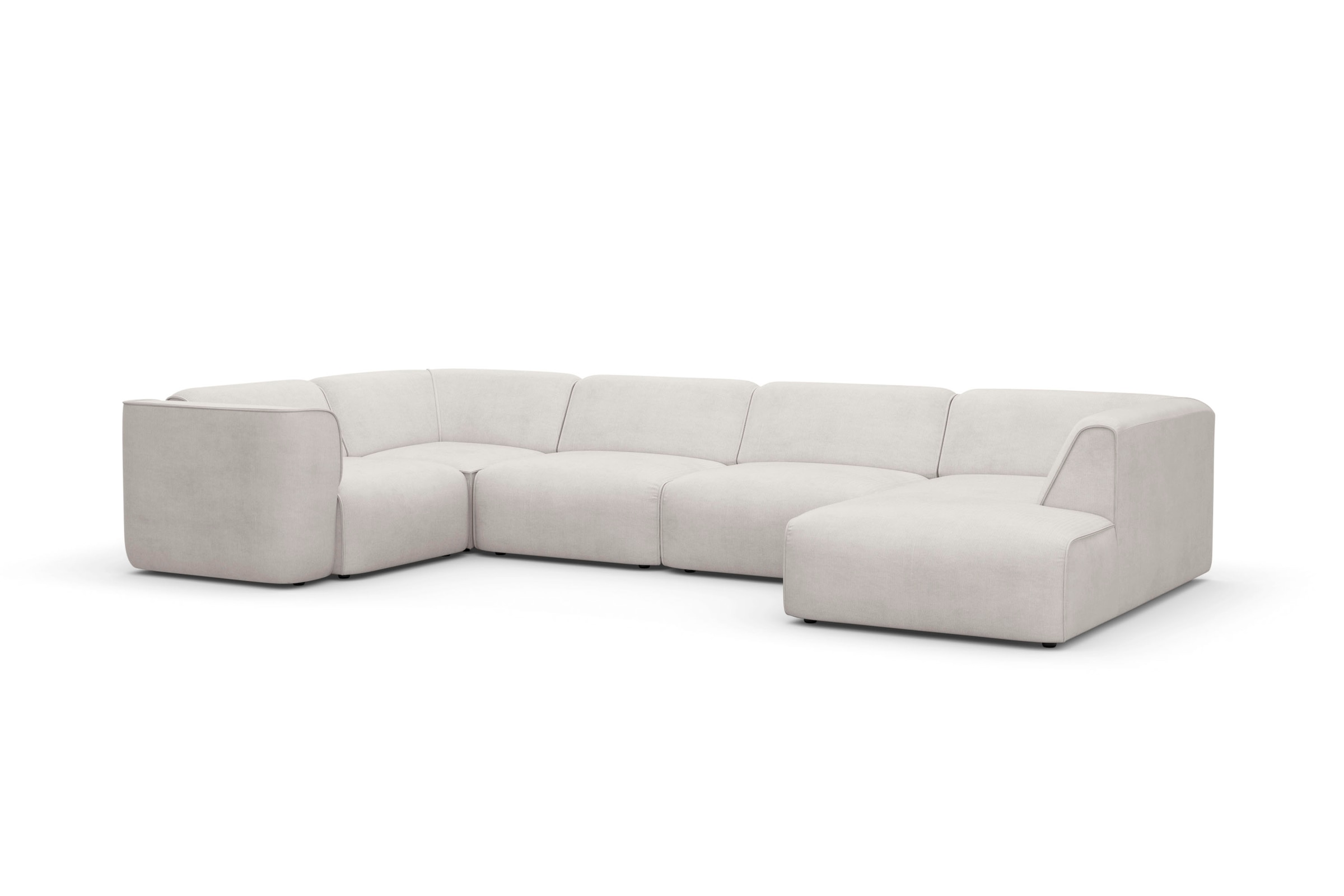 RAUM.ID Wohnlandschaft »Merid U-Form, jederzeit durch Module erweiterbar, B/T/H: 367/206/70 cm«, als Modul oder separat verwendbar, für individuelle Zusammenstellung
