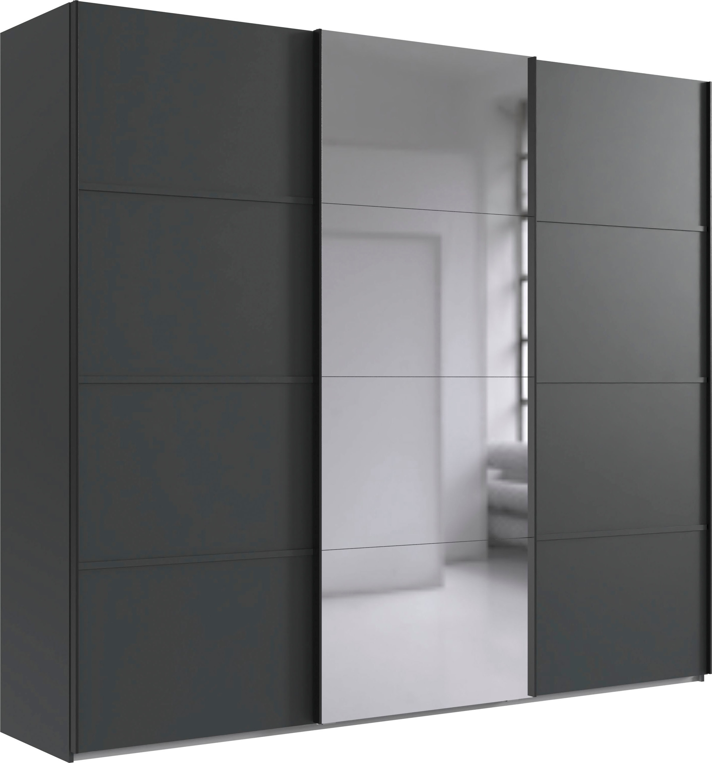 Wimex Schwebetürenschrank »Jork Kleiderschrank mit Spiegel, schwarze Metall günstig online kaufen