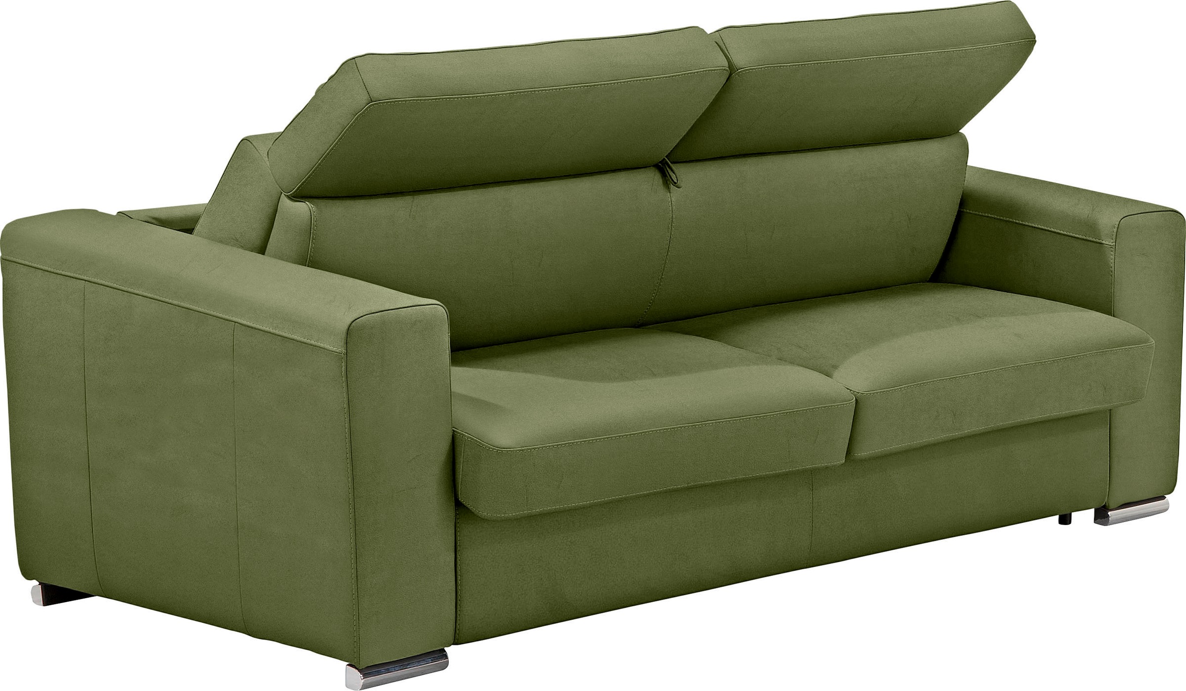 Egoitaliano Schlafsofa »Cabiria, Design und super Sitz- und Liegekomfort«, Sofa inkl. Schlaffunktion, Kopfteile verstellbar, mit Metallfüßen