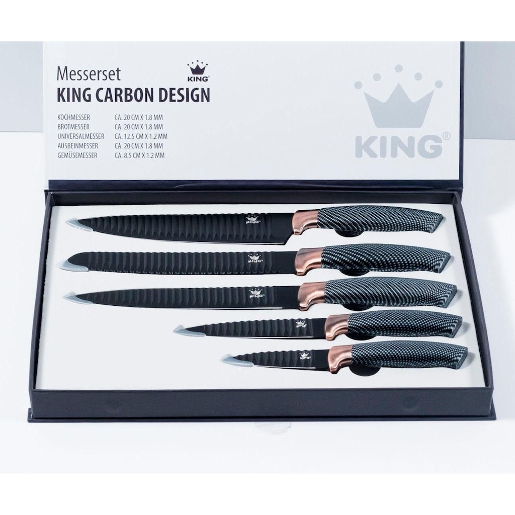 KING Messer-Set »Carbon Design«, (Set, 5 tlg.)