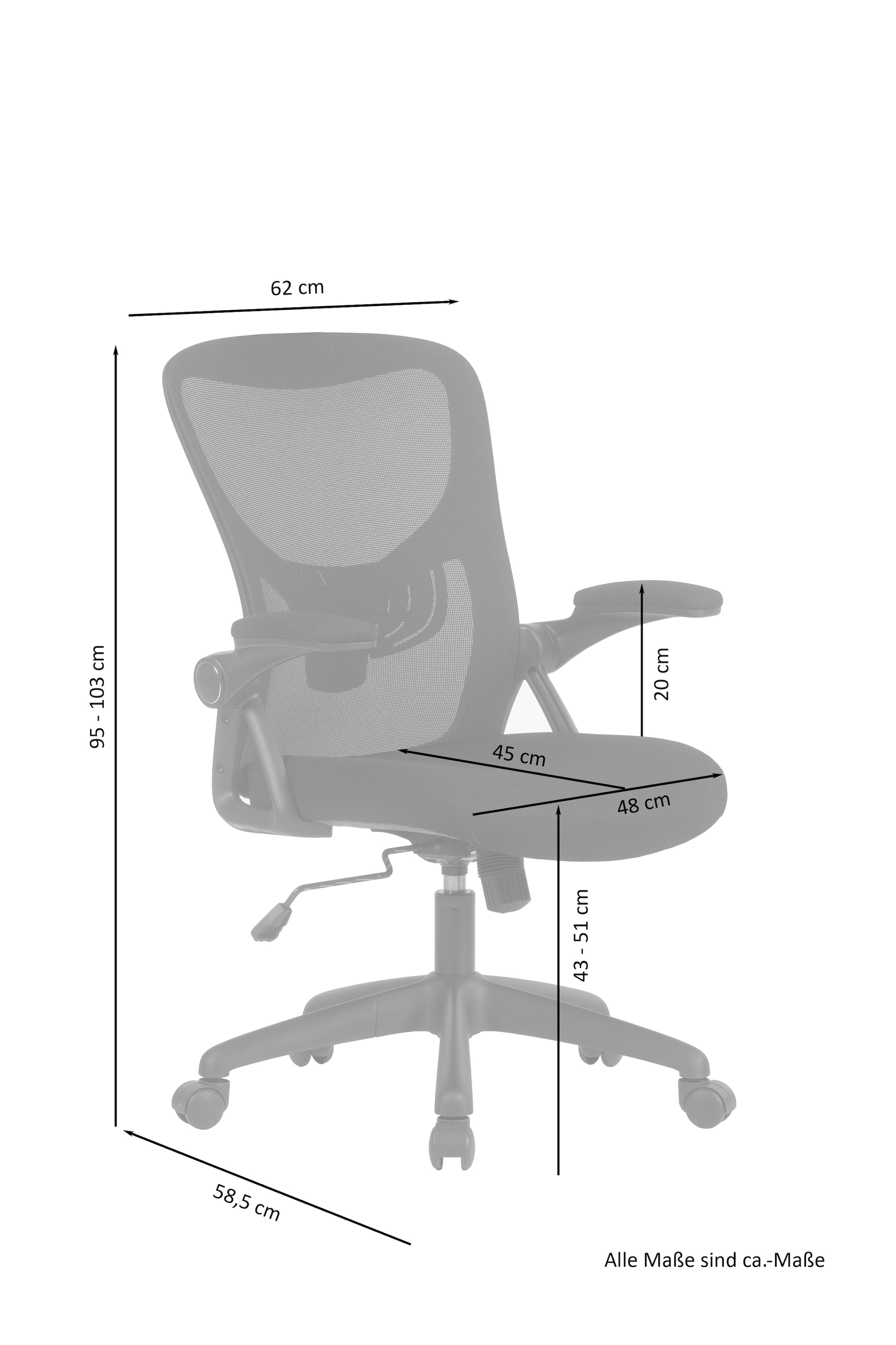 byLIVING Drehstuhl »Flex«, 1 St., Netzstoff, moderner Bürostuhl mit vielen Einstellungsmöglichkeiten