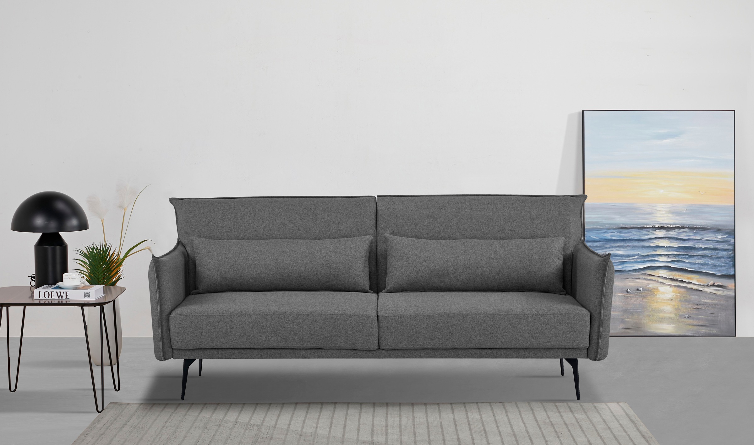 INOSIGN Schlafsofa »TULARE, 204 cm, klappbarer 3-Sitzer mit verstellbarer R günstig online kaufen