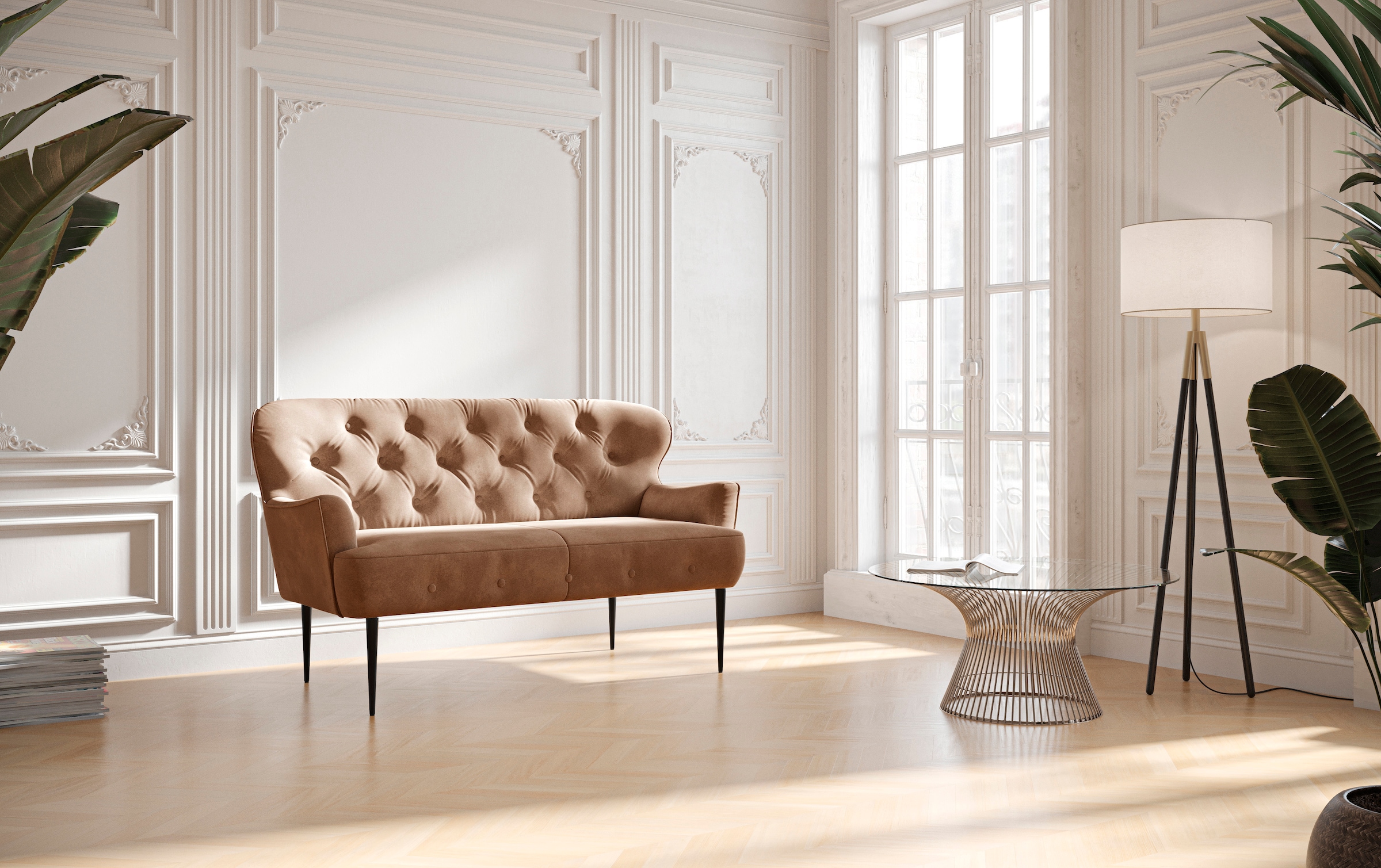 Home affaire 2-Sitzer »Amber« mit Knopfheftung,in verschieden Stoffarten günstig online kaufen