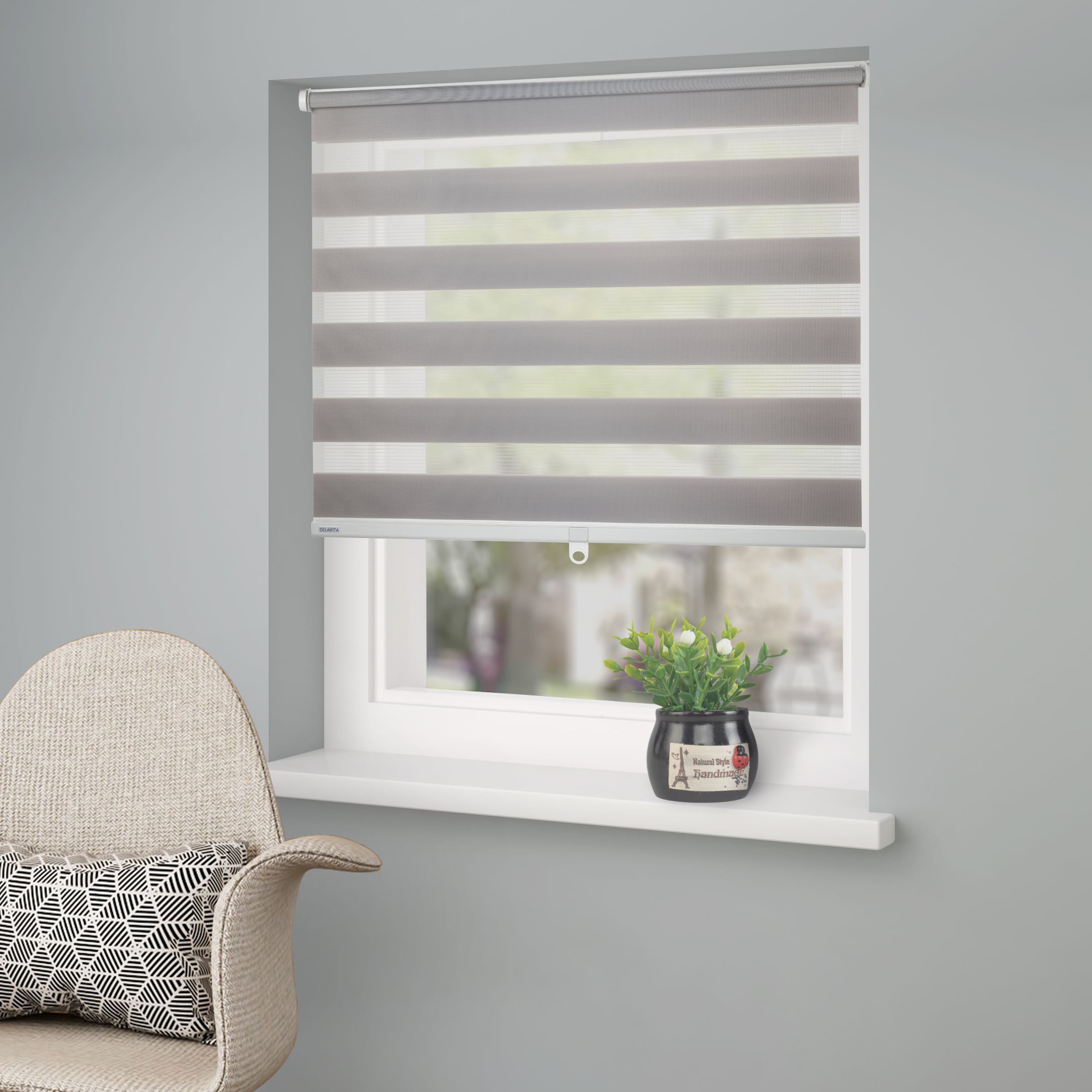Otto Home Doppelrollo "Jan" Gr. 1, grau (hellgrau), 130cm, 40cm