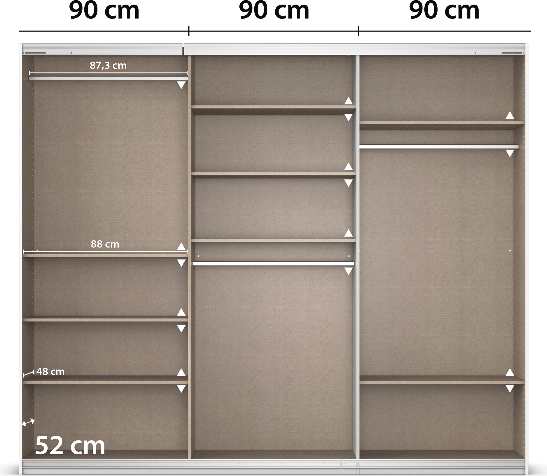 rauch Schwebetürenschrank »Kleiderschrank Schrank Garderobe AGORDO mit Dekor- oder Hochglanzfront«, durchdachte Innenausstattung, in 4 Breiten und 2 Höhen MADE IN GERMANY