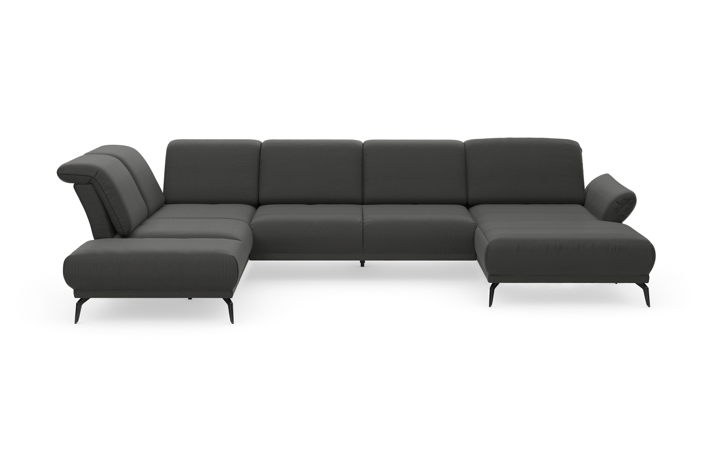 INOSIGN Wohnlandschaft »Coco U-Form«, Sitztiefen-, Arm- und Kopfteilverstellung, Cord-Bezug, Fußhöhe 15 cm