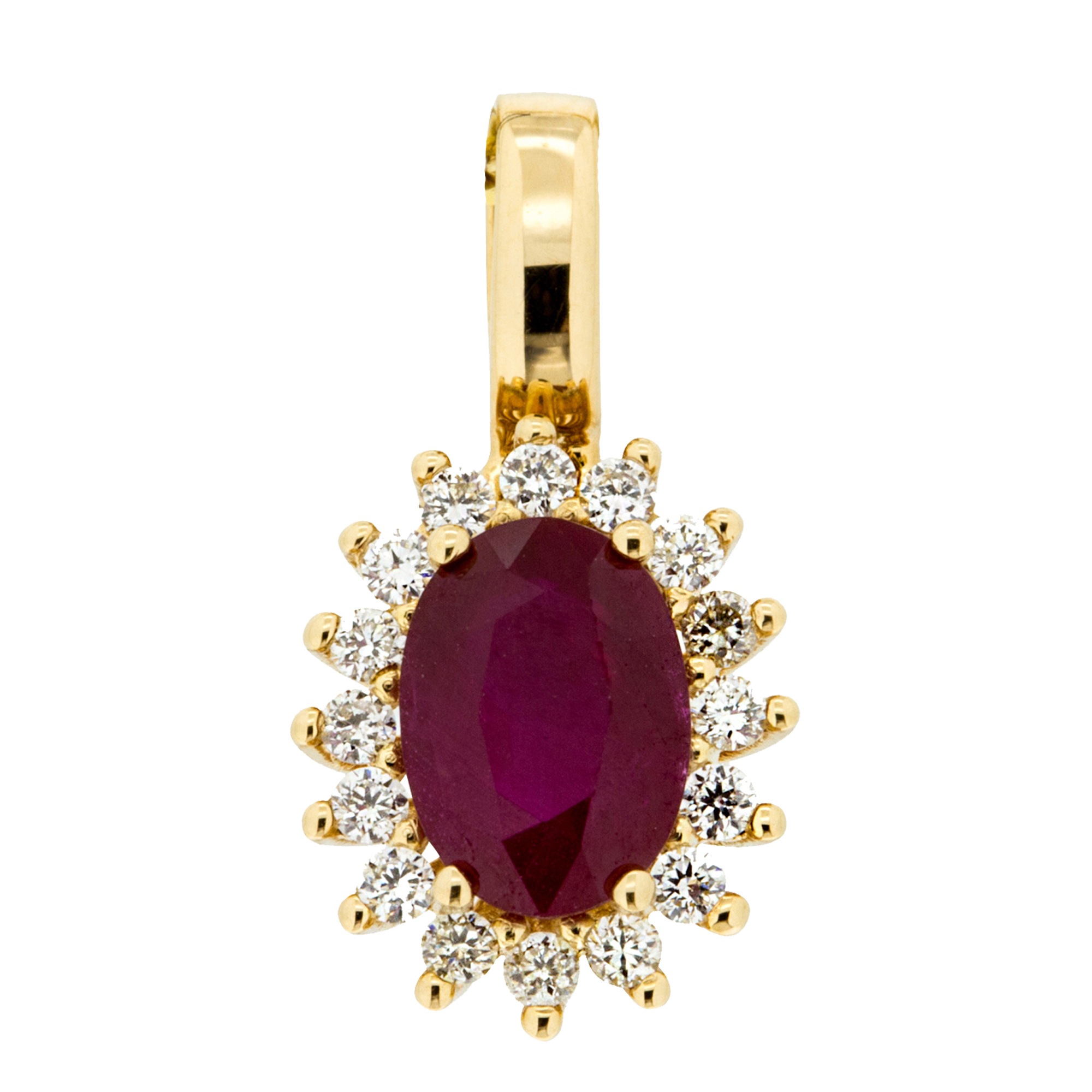 Orolino Kettenanhänger »585 Gold mit 16x Brillant zus. 0,16ct. + 12mm Rubin 1ct.«