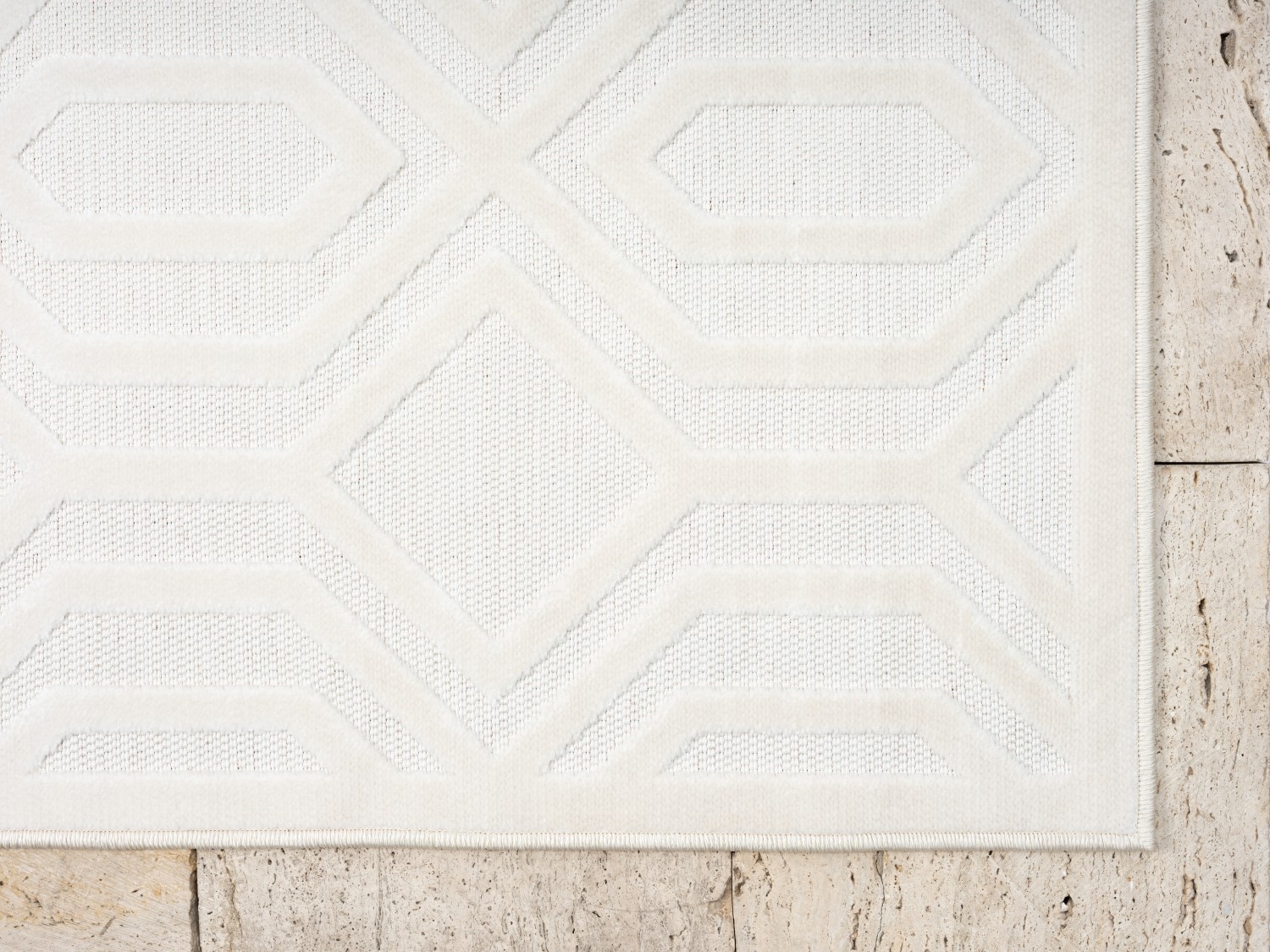 Myflair Möbel & Accessoires Teppich »Haven Lagerräumung«, rechteckig, 8 mm Höhe, Rauten Motiv, Hoch-Tief Effekt, Outdoor geeignet, Balkon, Terrasse
