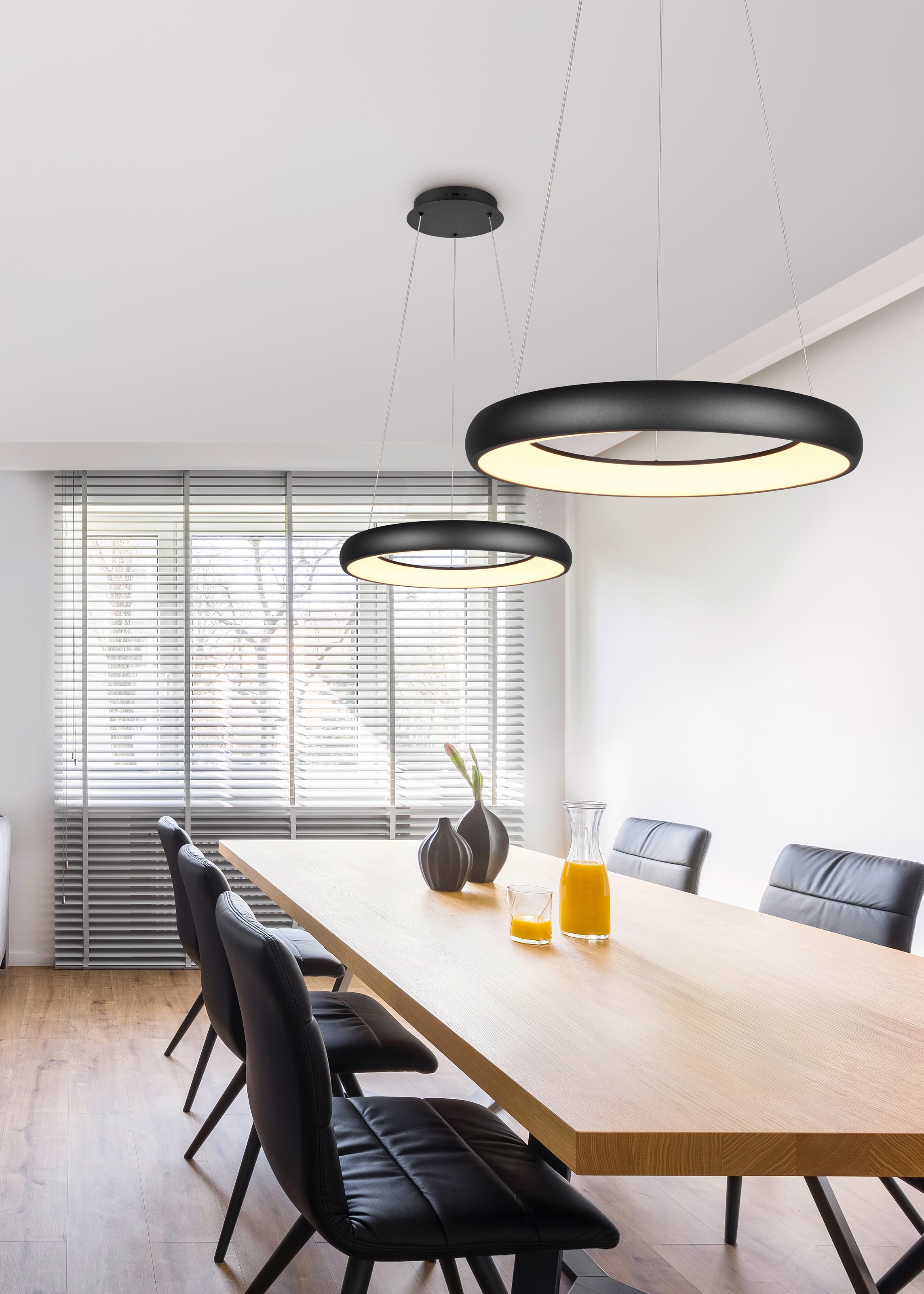 TRIO Leuchten LED Pendelleuchte »CARDONA, LED Ring Hängeleuchte, 4400 Lumen 38W, Lichtfarbe einstellbar«, 1 flammig, Leuchtmittel LED-Board | LED fest integriert, 2300/3000/4000K warmweiß bis kaltweiß, 3 Stufen dimmbar Höhe 150cm Ø62