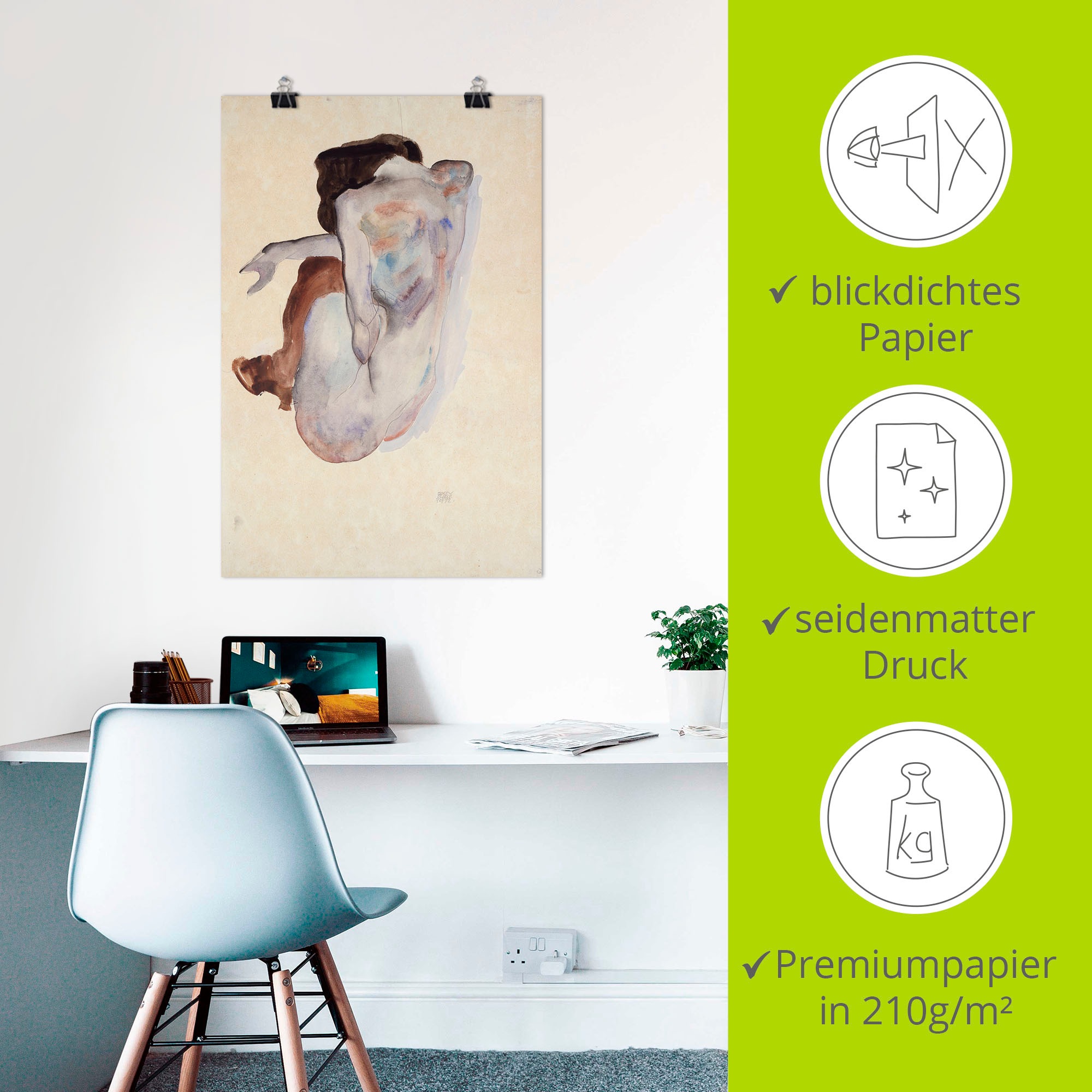 Artland Wandbild »Kauernder Akt mit Schuhen«, Erotische Bilder, (1 St.), als Poster in verschied. Größen