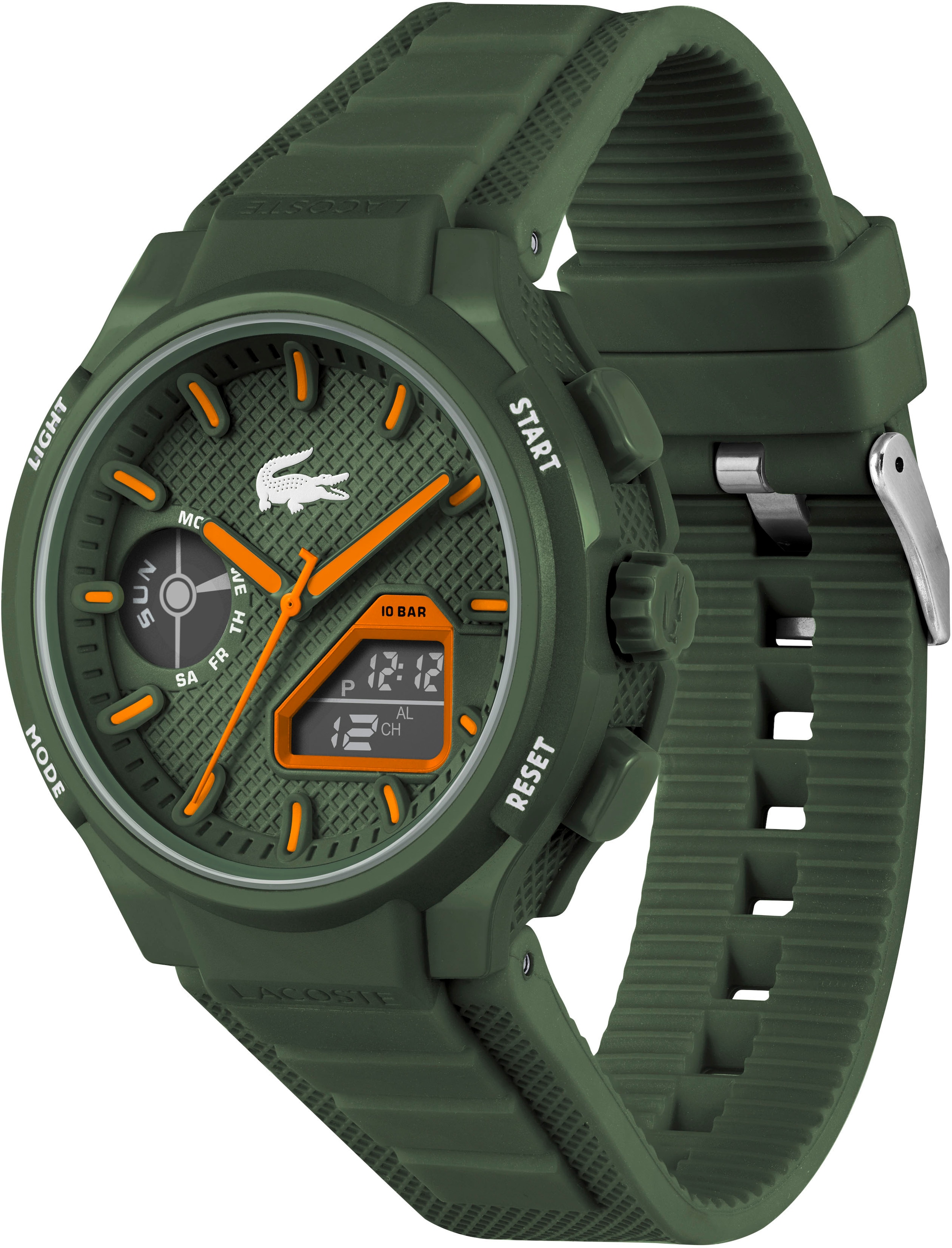 Lacoste Quarzuhr »LC33«, Armbanduhr, Herrenuhr, Silikonarmband, analog, digital
