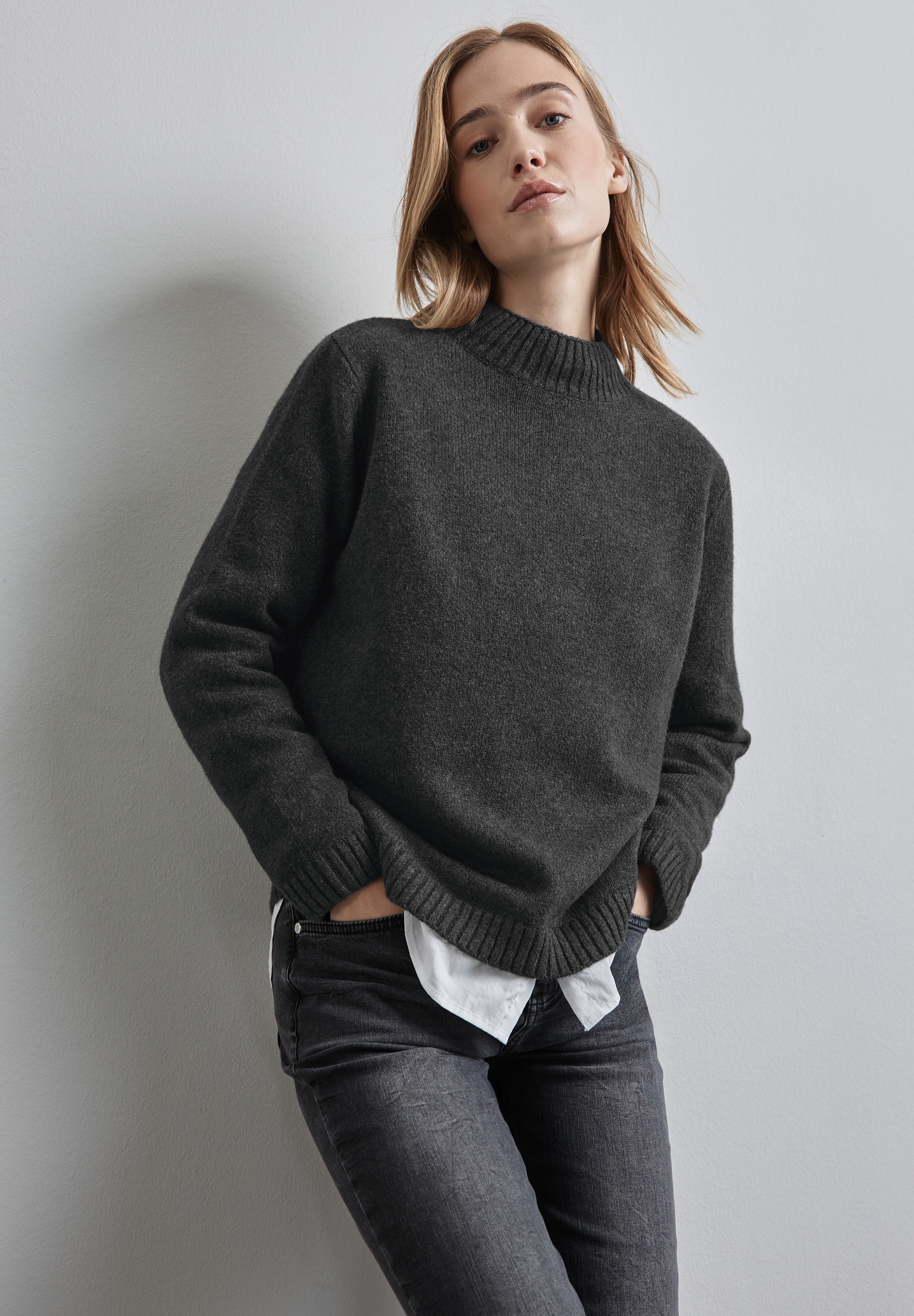 STREET ONE Strickpullover, mit Rippbündchen