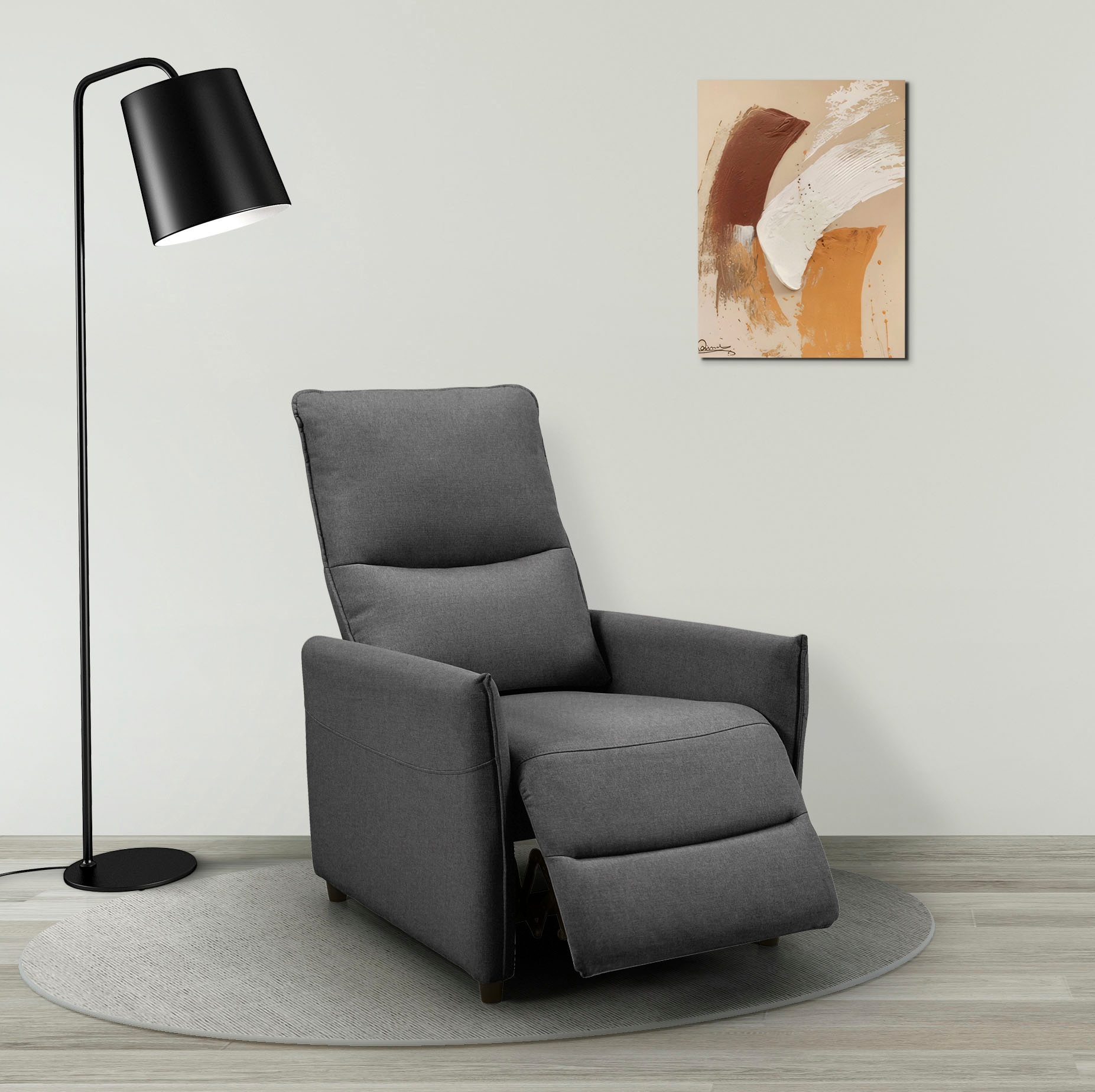 INOSIGN Relaxsessel »CURRIE, mit Liegefunktion, Webstoff-Bezug, Federkern,«, Ruhe-Sessel, Lese-Sessel, TV-Sessel