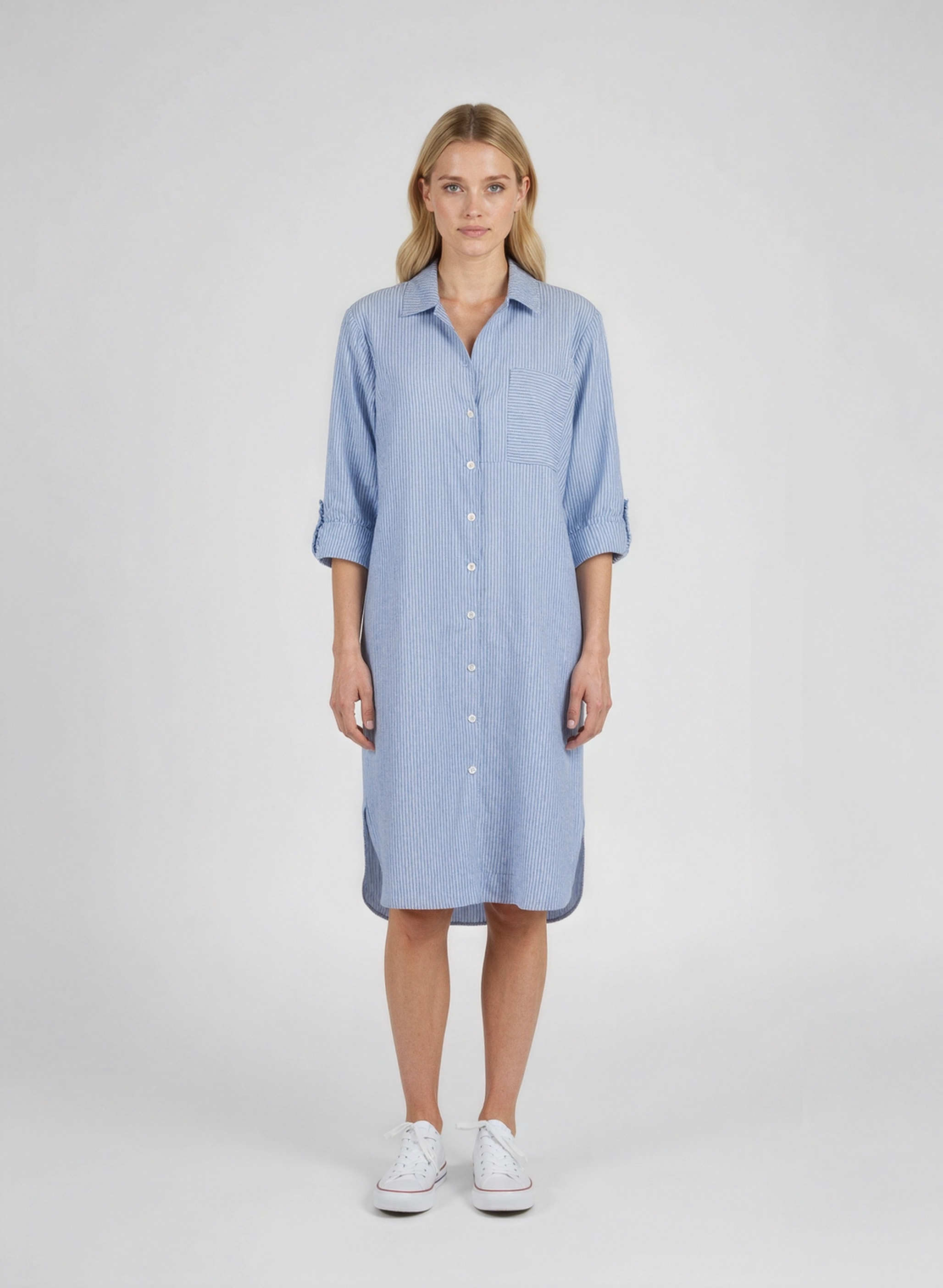 Blue Seven Sommerkleid »Blue Seven Hemdblusenkleid« 1 Stk. tlg. Brusttasche