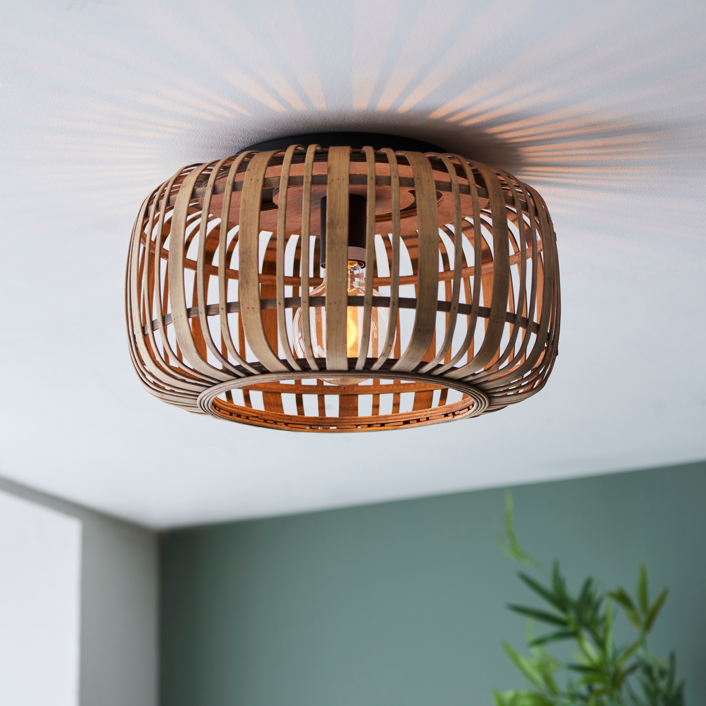 Brilliant Deckenleuchte »Woodrow«, 1 flammig, Leuchtmittel E27 | ohne Leuchtmittel, Bambus - Nature Style - dimmbar - Ø 32cm - E27 Fassung